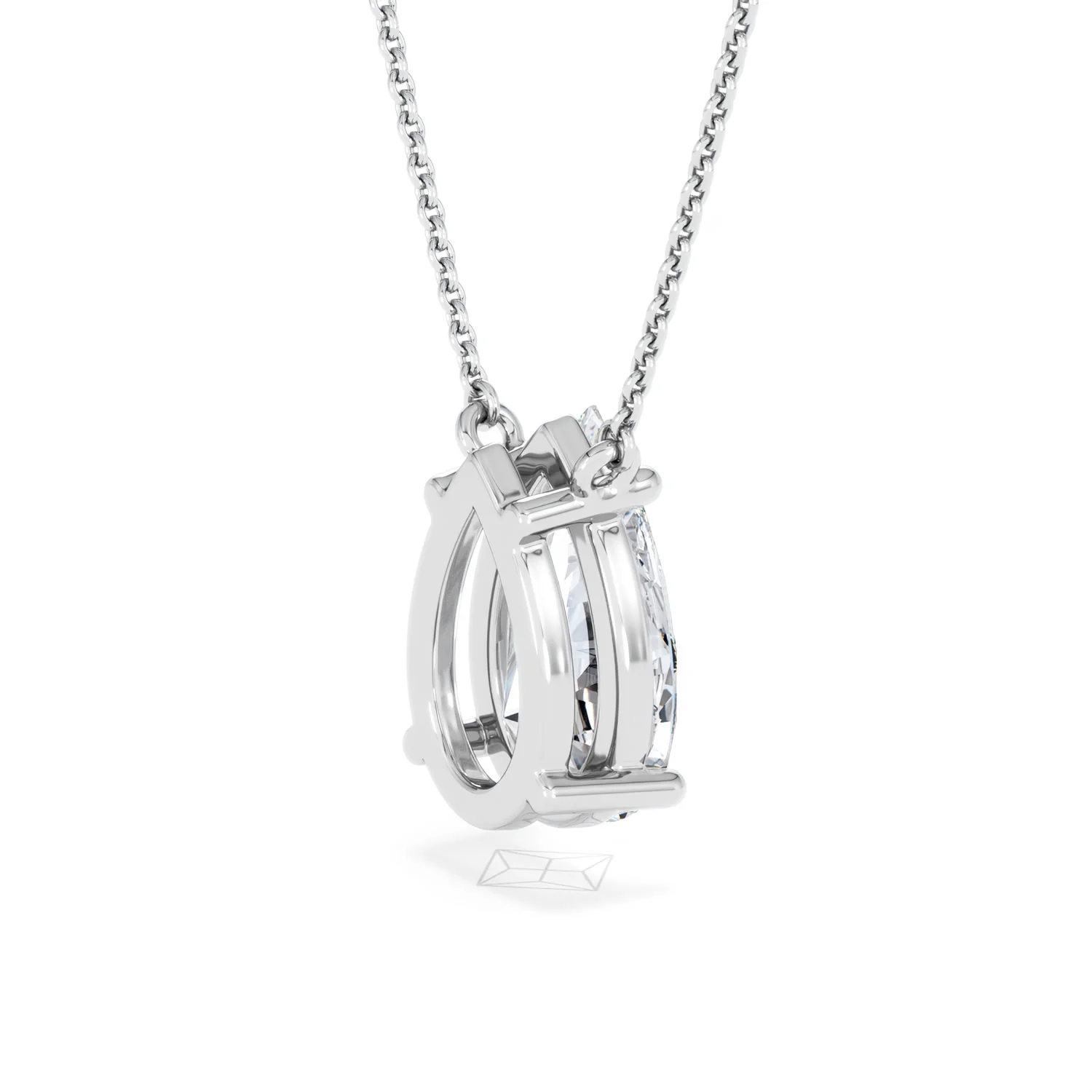 Wanderlust 3.00ct Floating Pear Cut Lab Diamond Necklaces in 9K White Gold - Image 37