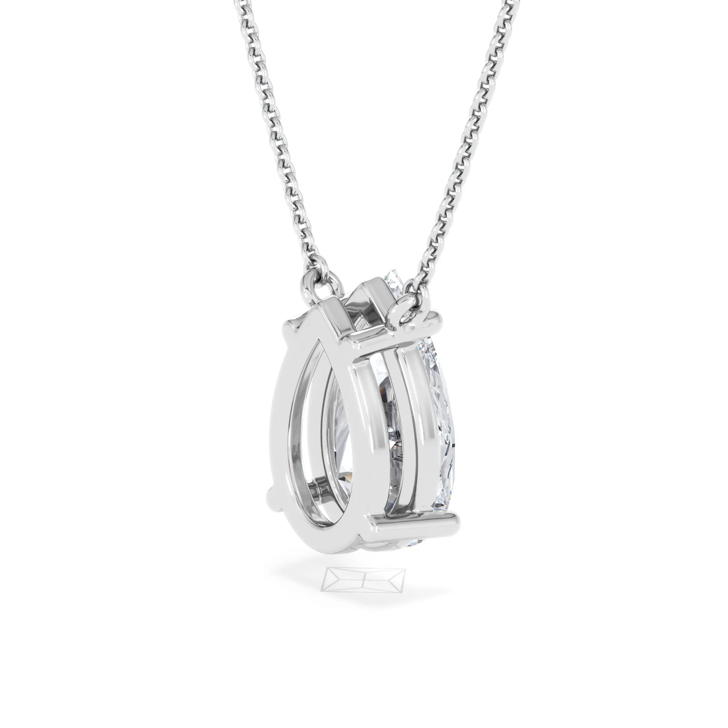 Wanderlust 3.00ct Floating Pear Cut Lab Diamond Necklaces in 9K White Gold - Image 38