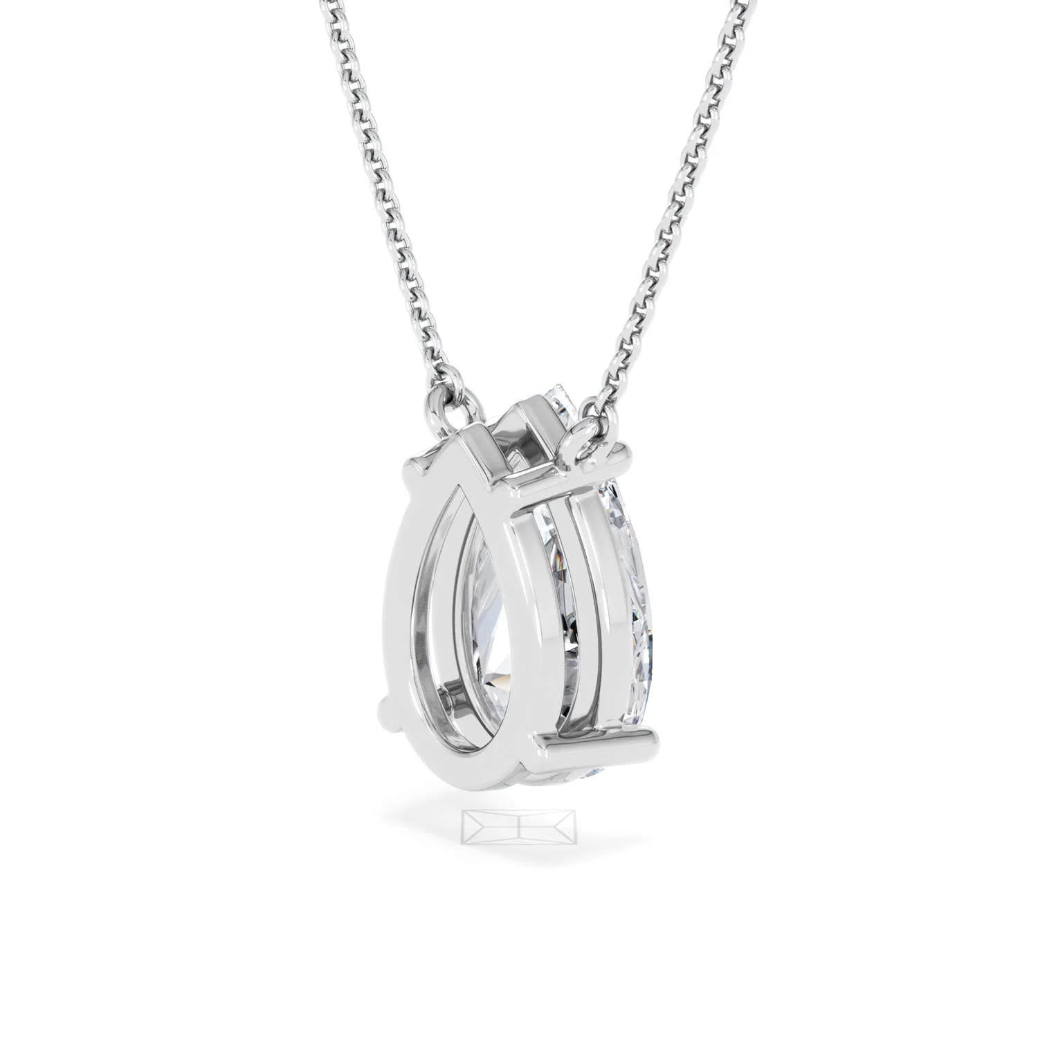 Wanderlust 3.00ct Floating Pear Cut Lab Diamond Necklaces in 9K White Gold - Image 39