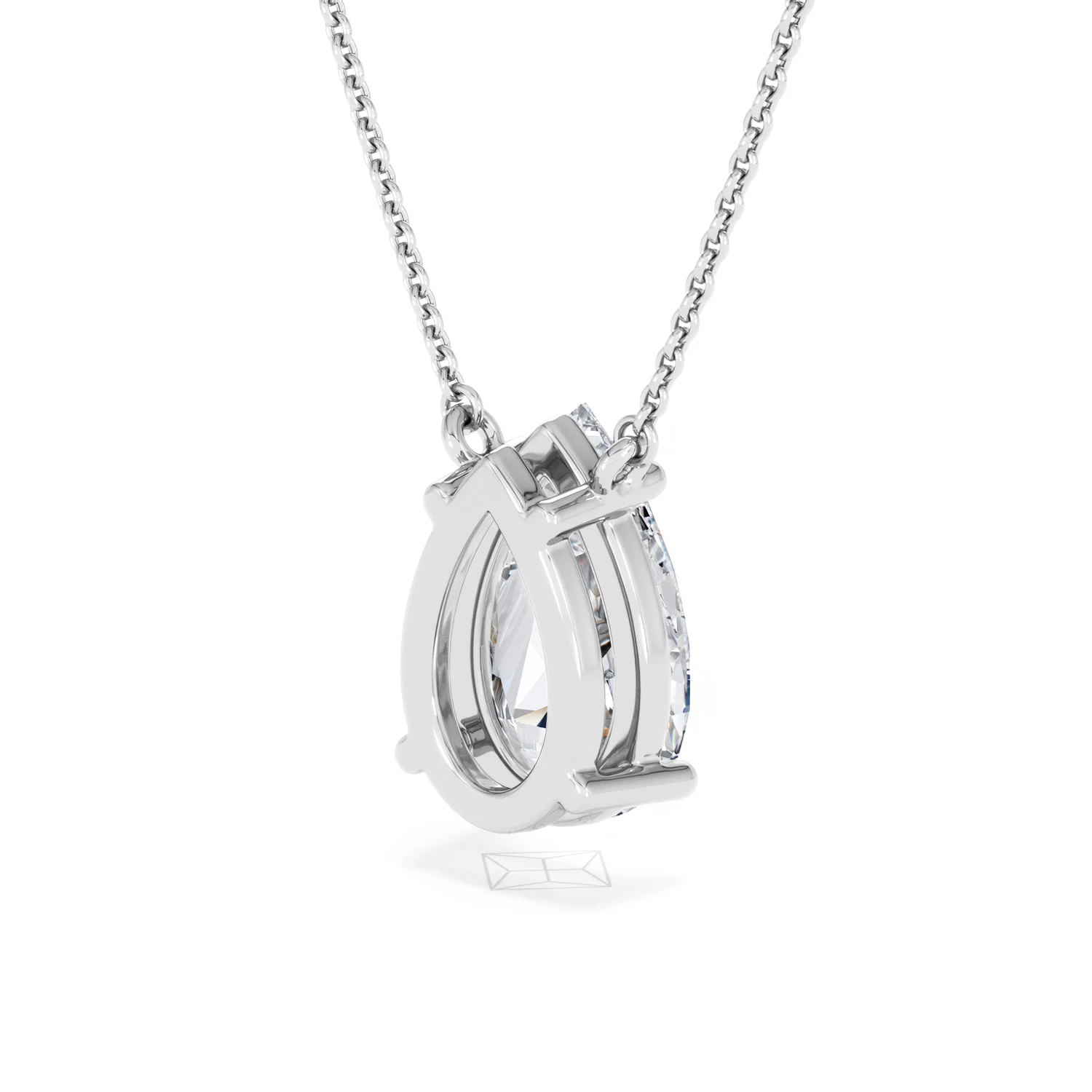 Wanderlust 3.00ct Floating Pear Cut Lab Diamond Necklaces in 9K White Gold - Image 40