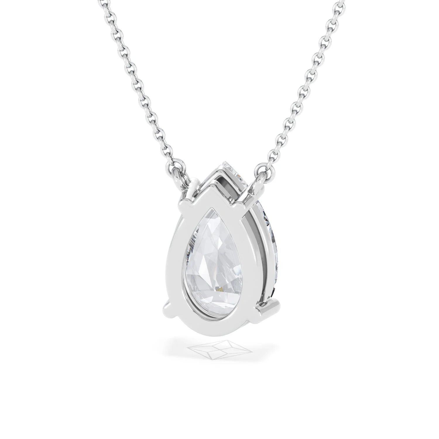 Wanderlust 3.00ct Floating Pear Cut Lab Diamond Necklaces in 9K White Gold - Image 46