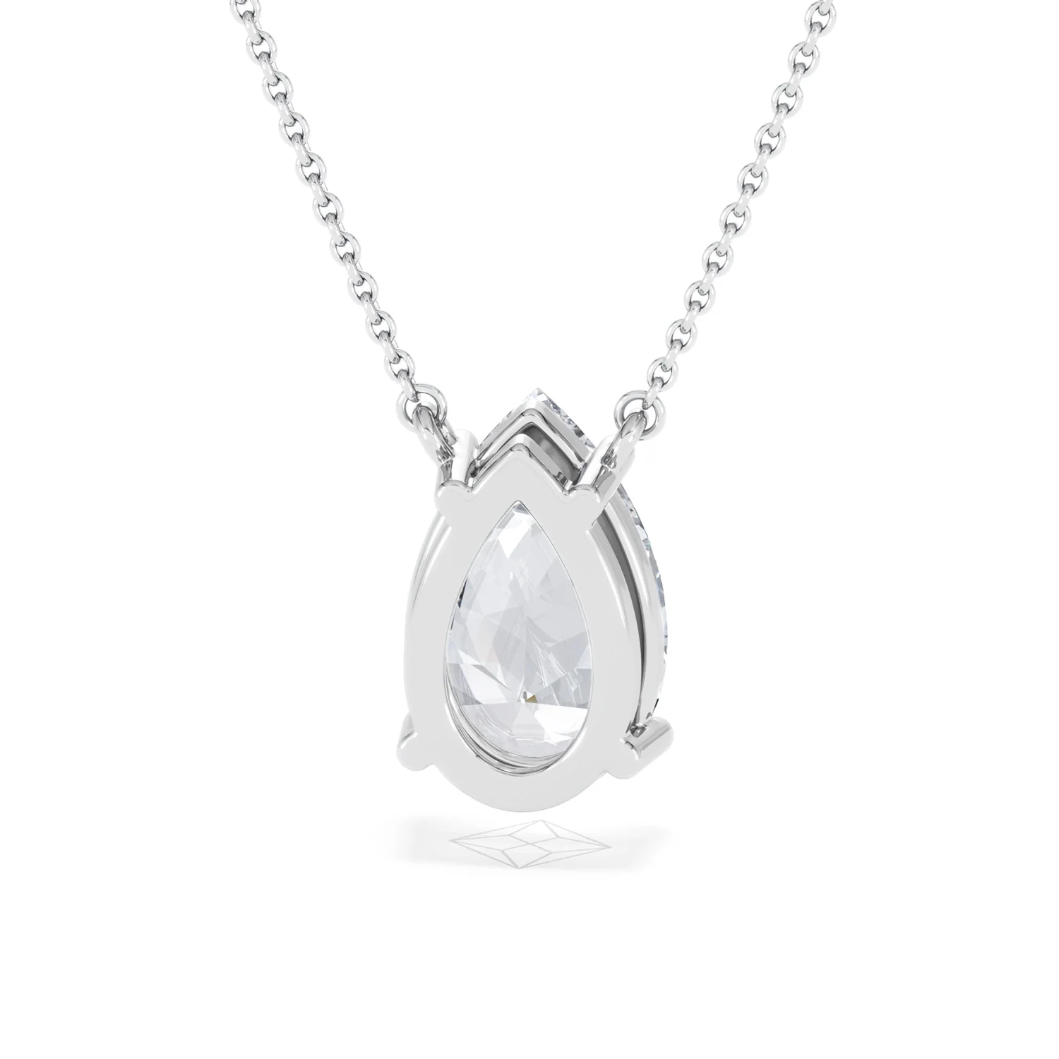Wanderlust 3.00ct Floating Pear Cut Lab Diamond Necklaces in 9K White Gold - Image 47