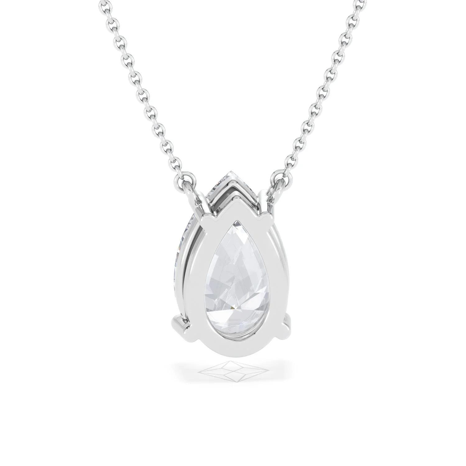 Wanderlust 3.00ct Floating Pear Cut Lab Diamond Necklaces in 9K White Gold - Image 50
