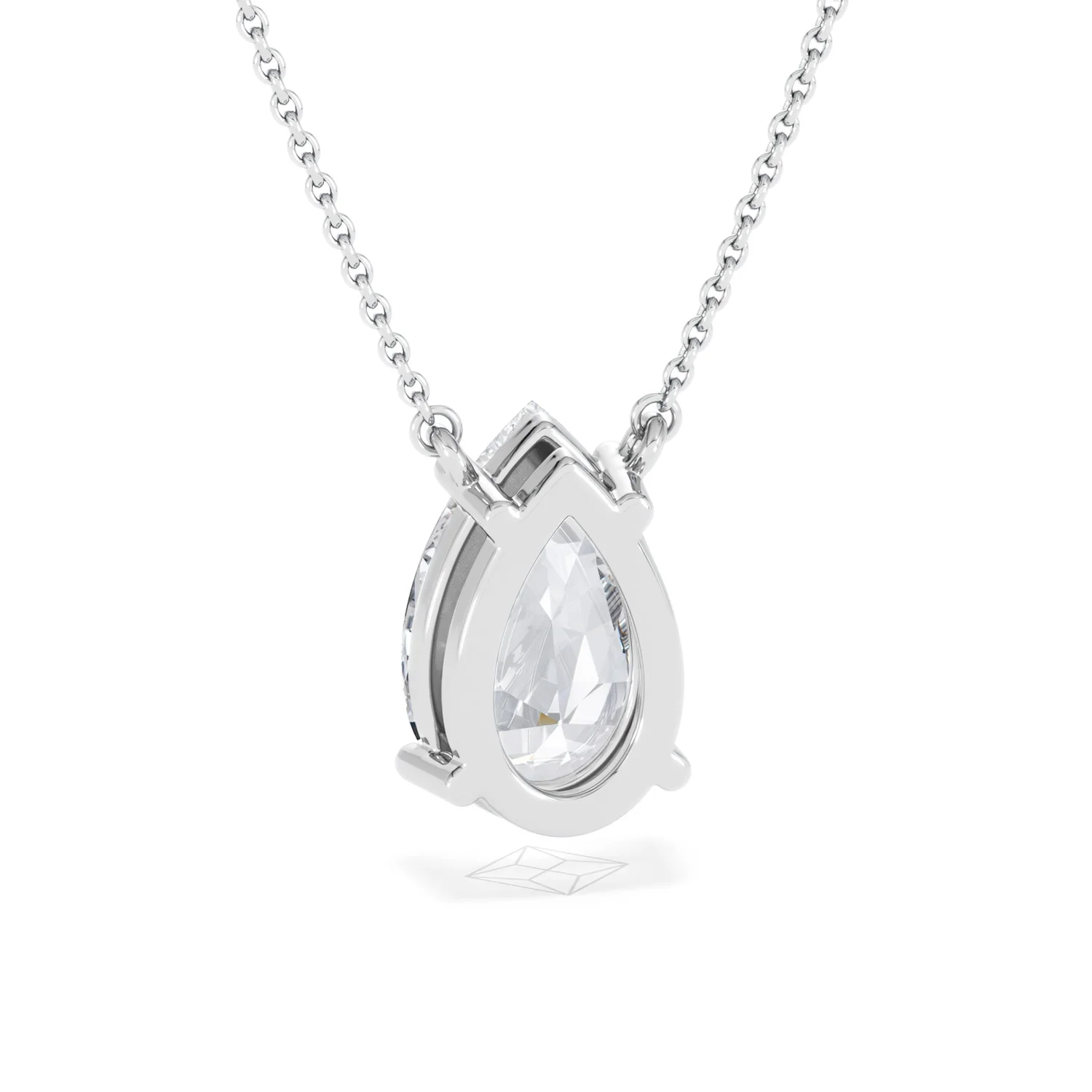 Wanderlust 3.00ct Floating Pear Cut Lab Diamond Necklaces in 9K White Gold - Image 52