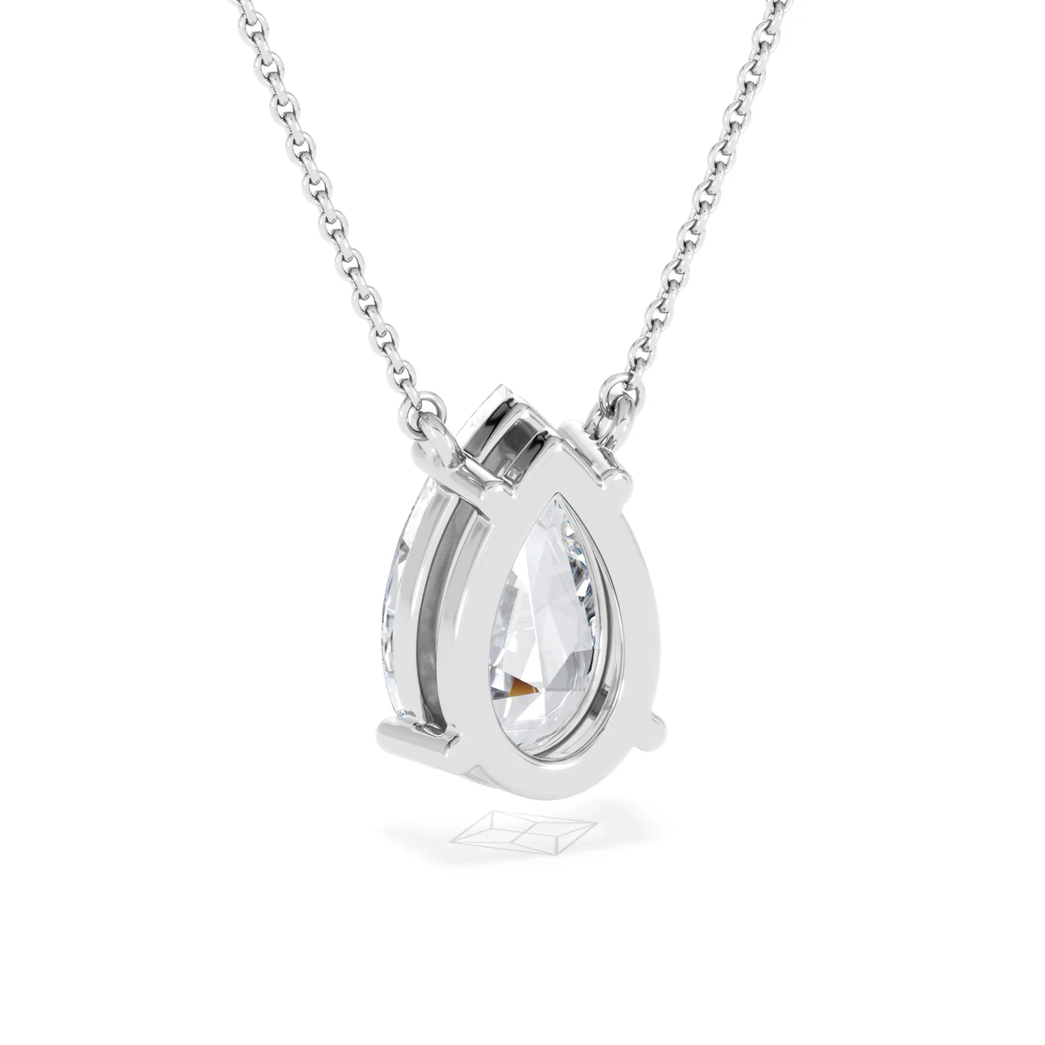 Wanderlust 3.00ct Floating Pear Cut Lab Diamond Necklaces in 9K White Gold - Image 54