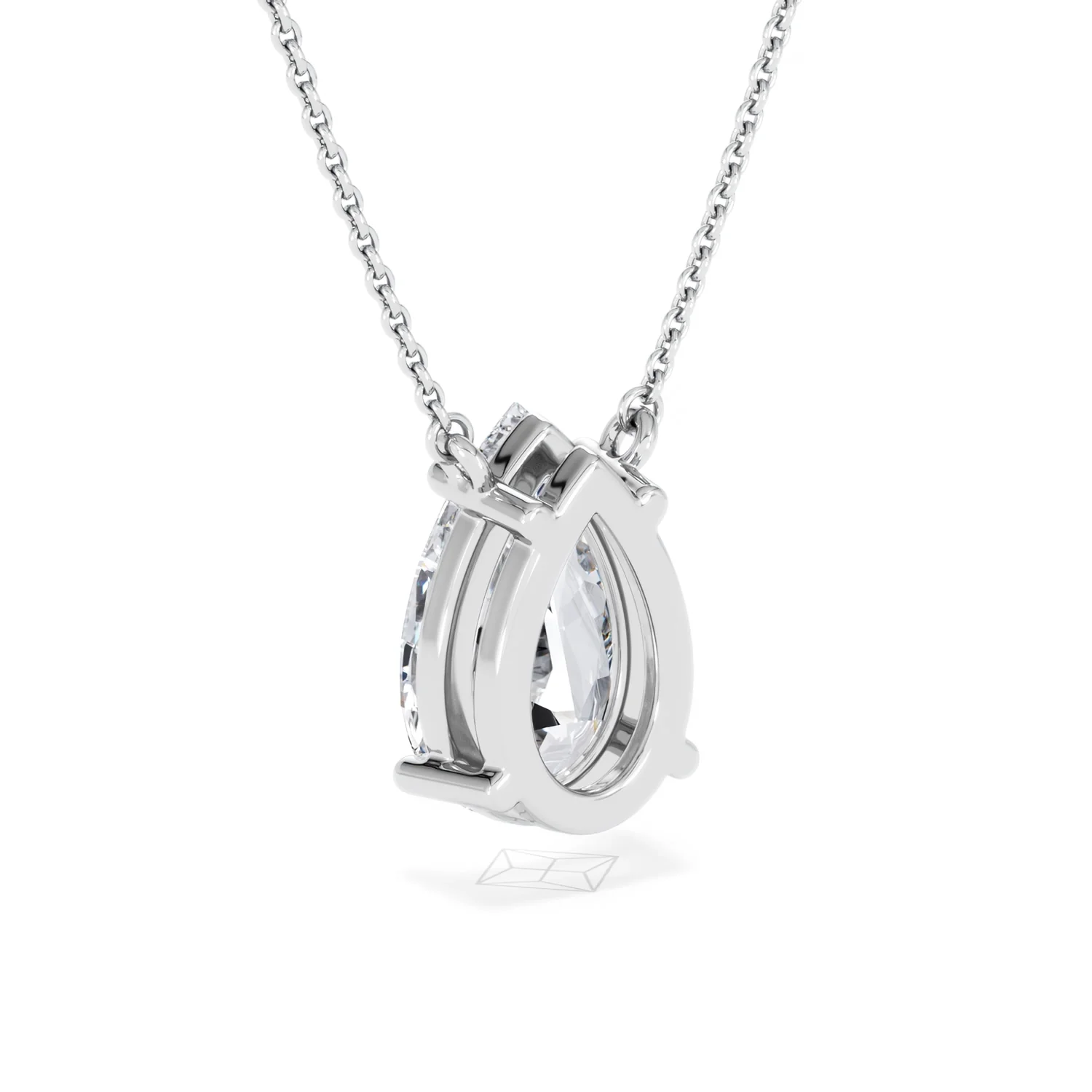 Wanderlust 3.00ct Floating Pear Cut Lab Diamond Necklaces in 9K White Gold - Image 56