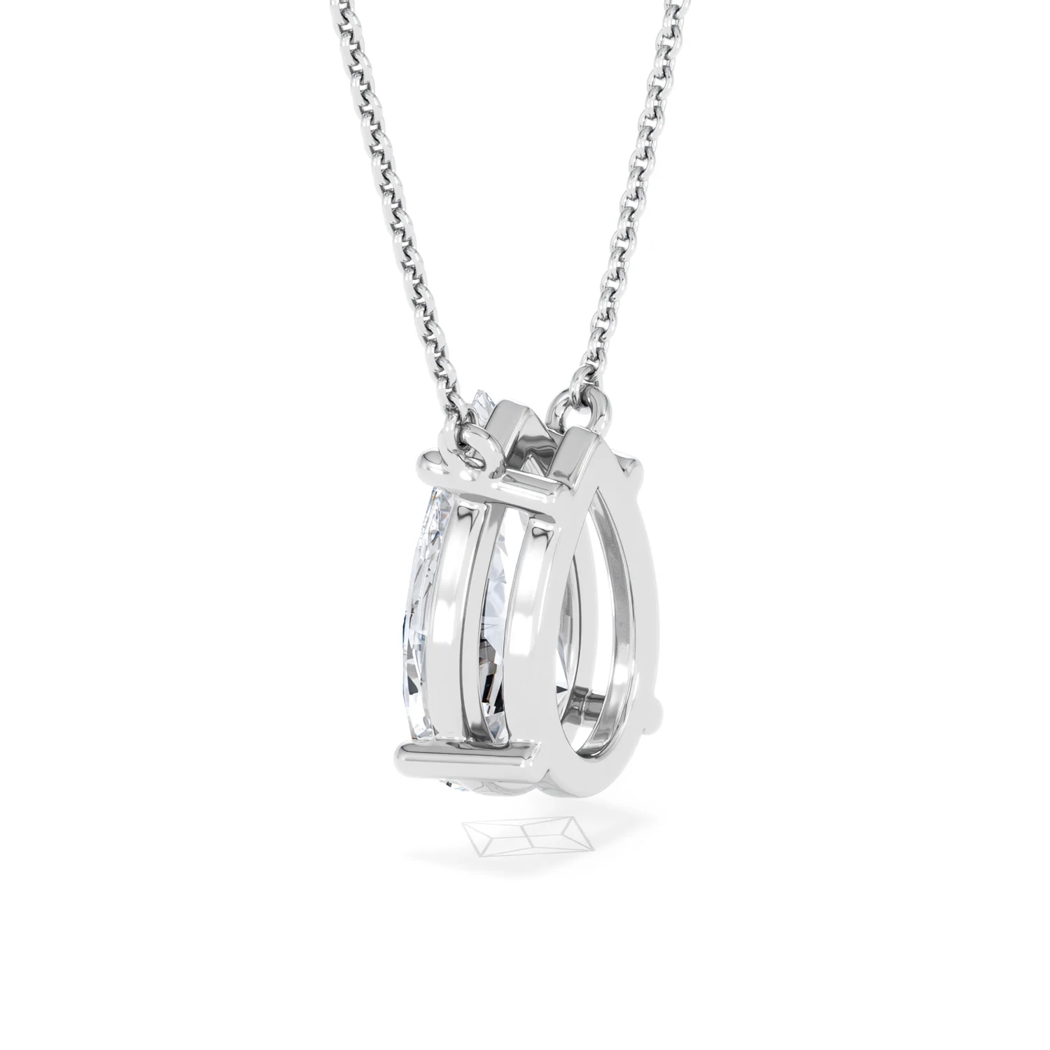 Wanderlust 3.00ct Floating Pear Cut Lab Diamond Necklaces in 9K White Gold - Image 61