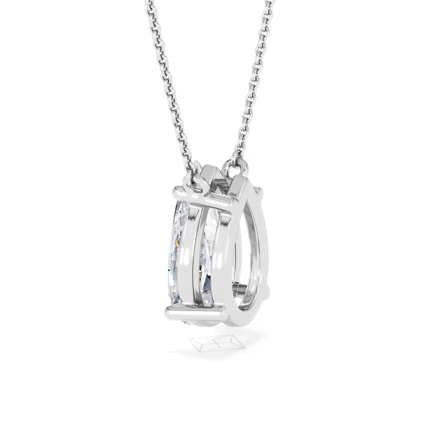 Wanderlust 3.00ct Floating Pear Cut Lab Diamond Necklaces in 9K White Gold - Image 62