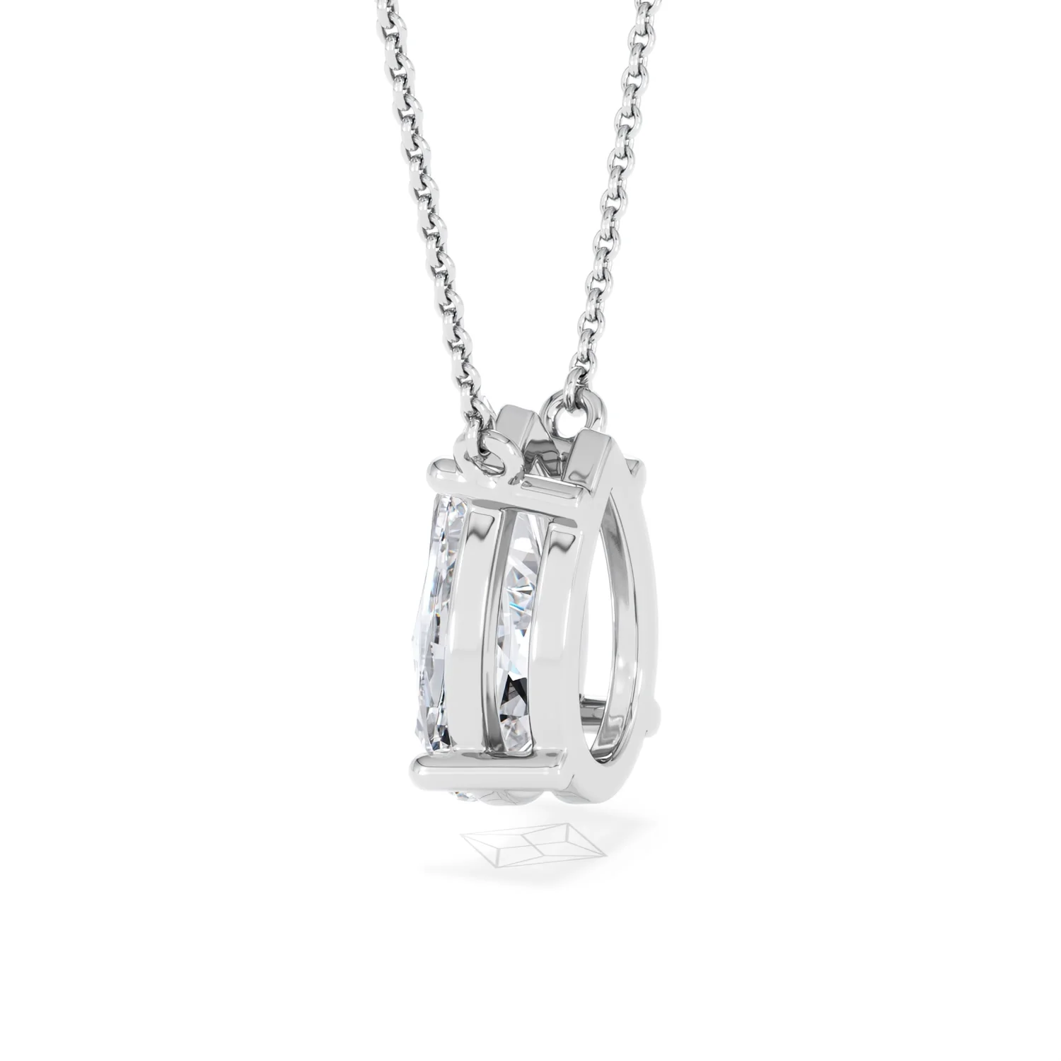 Wanderlust 3.00ct Floating Pear Cut Lab Diamond Necklaces in 9K White Gold - Image 63