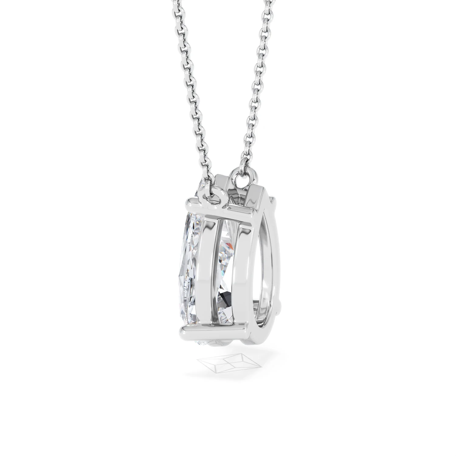 Wanderlust 3.00ct Floating Pear Cut Lab Diamond Necklaces in 9K White Gold - Image 64