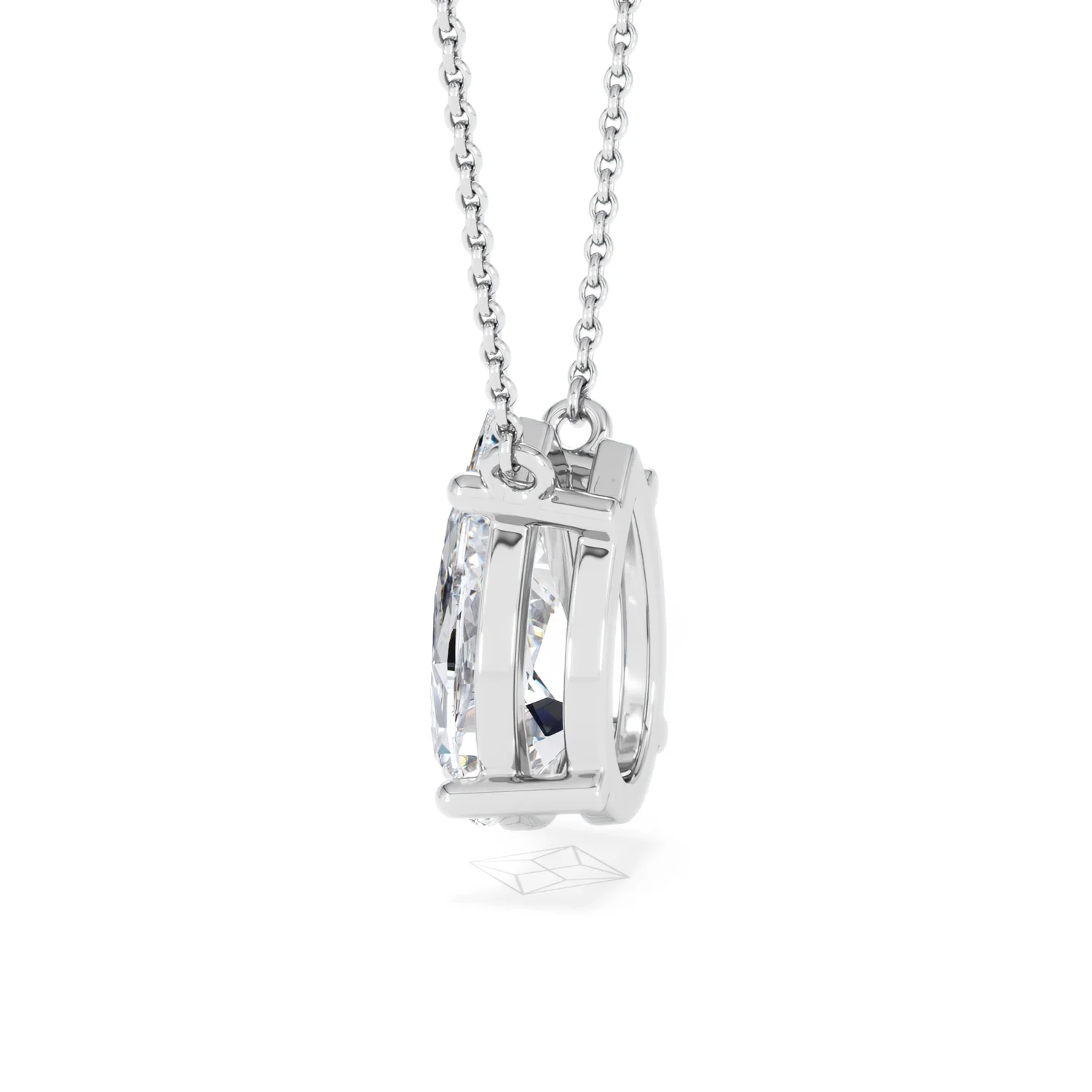Wanderlust 3.00ct Floating Pear Cut Lab Diamond Necklaces in 9K White Gold - Image 65