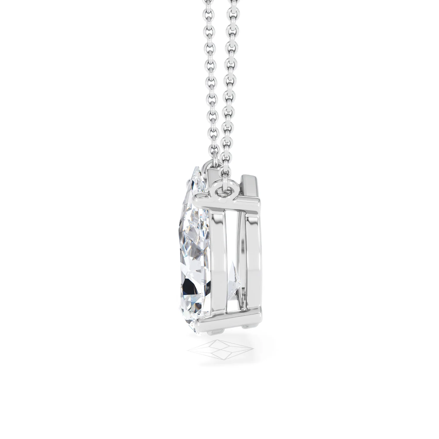Wanderlust 3.00ct Floating Pear Cut Lab Diamond Necklaces in 9K White Gold - Image 70