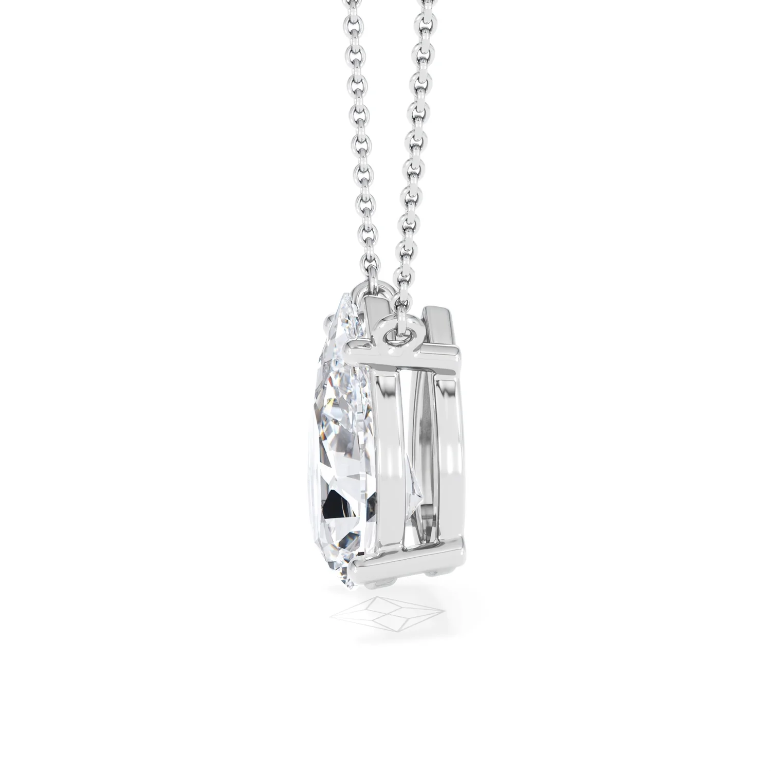 Wanderlust 3.00ct Floating Pear Cut Lab Diamond Necklaces in 9K White Gold - Image 71