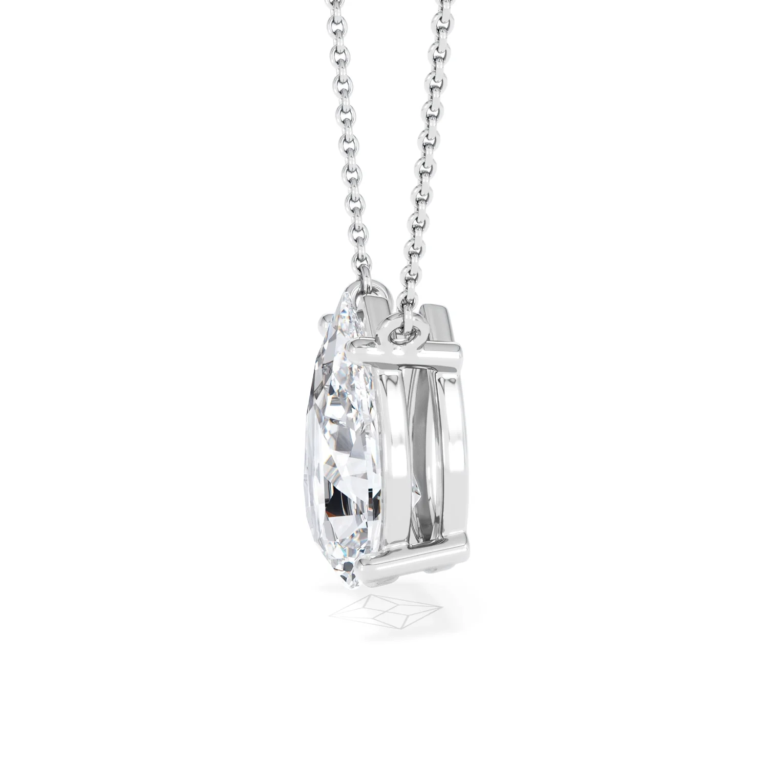 Wanderlust 3.00ct Floating Pear Cut Lab Diamond Necklaces in 9K White Gold - Image 72