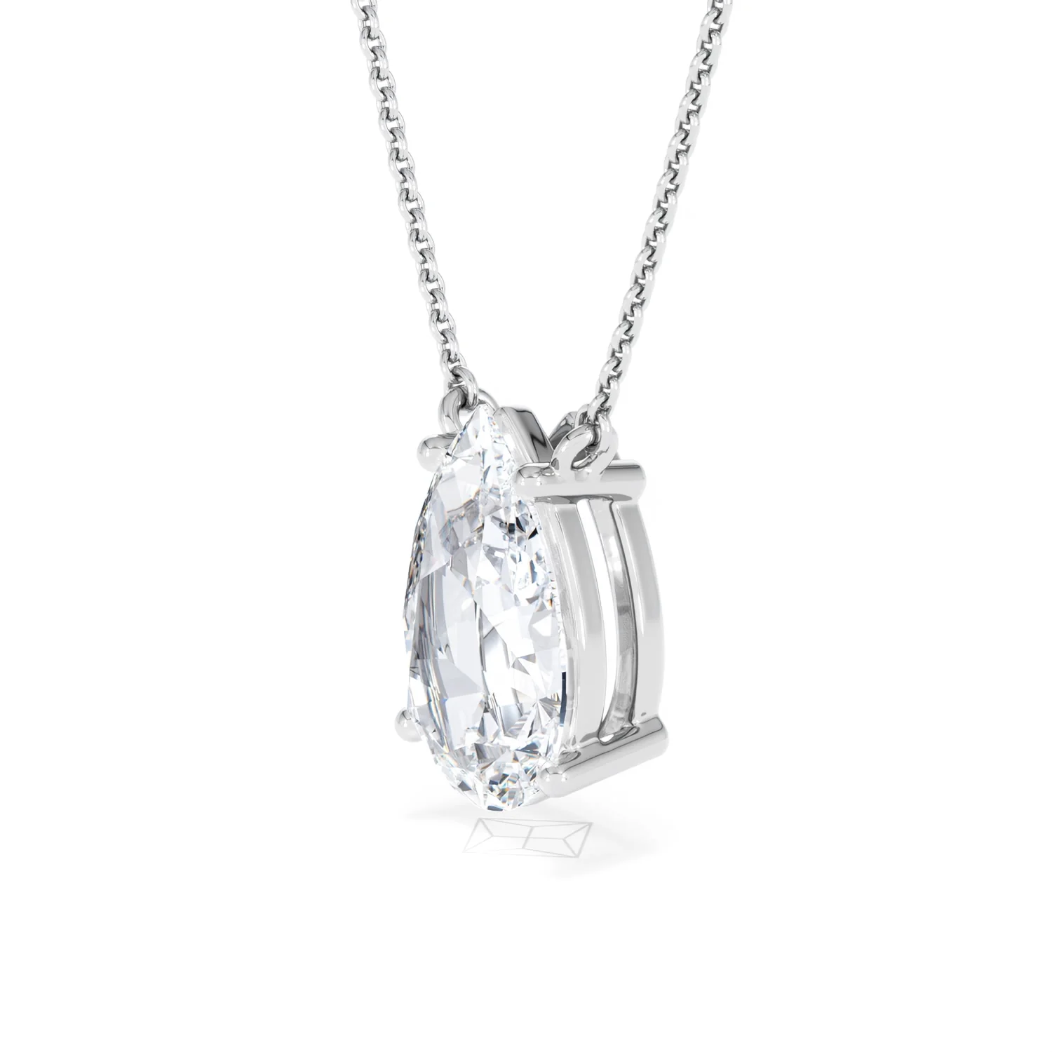 Wanderlust 3.00ct Floating Pear Cut Lab Diamond Necklaces in 9K White Gold - Image 77