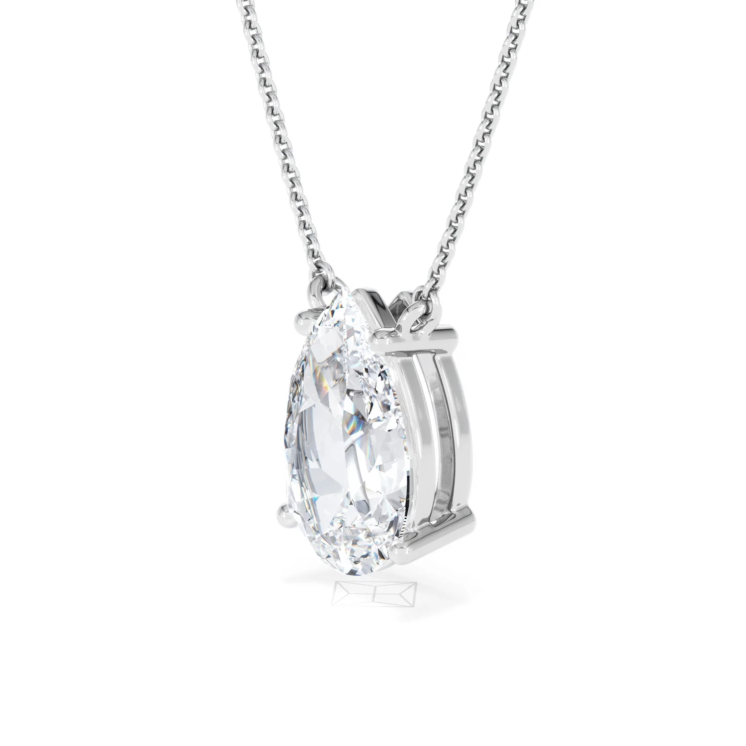 Wanderlust 3.00ct Floating Pear Cut Lab Diamond Necklaces in 9K White Gold - Image 78