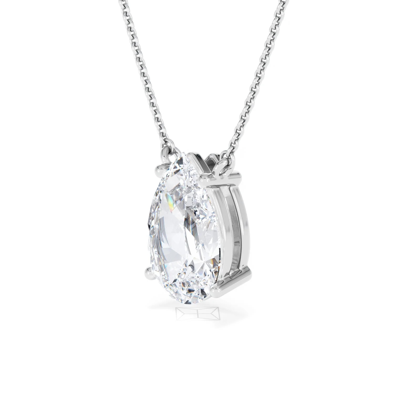 Wanderlust 3.00ct Floating Pear Cut Lab Diamond Necklaces in 9K White Gold - Image 79