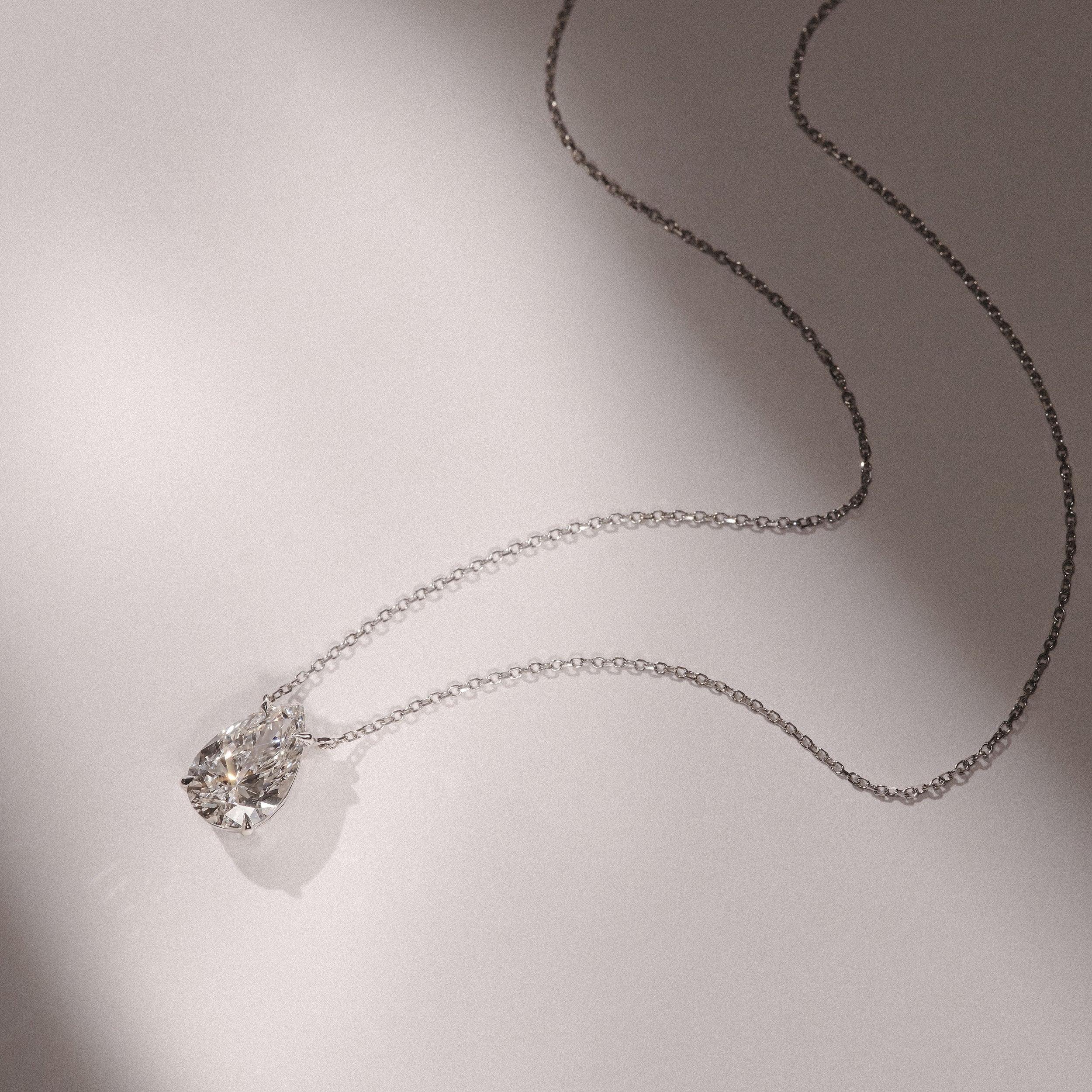 Wanderlust 3.00ct Floating Pear Cut Lab Diamond Necklaces in 9K White Gold - Image 8