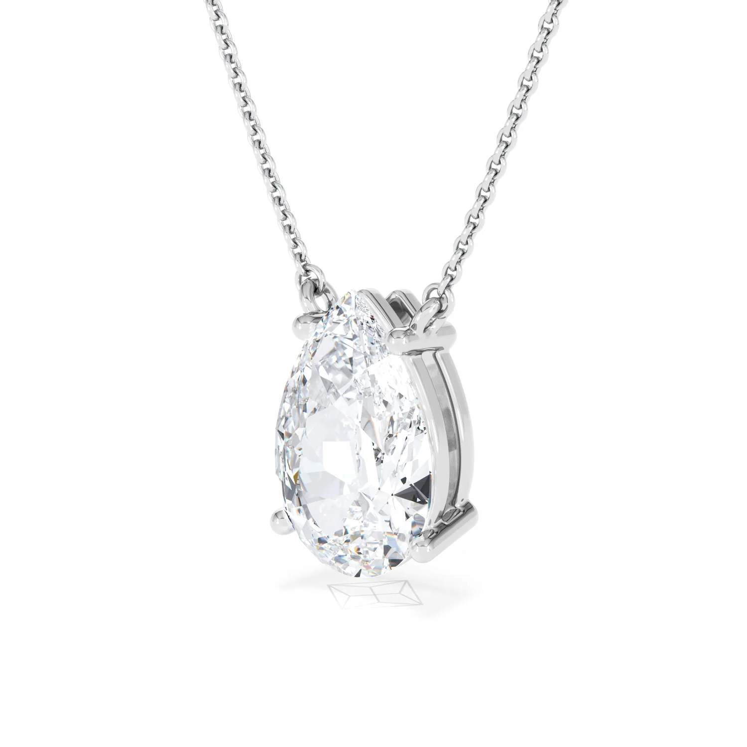 Wanderlust 3.00ct Floating Pear Cut Lab Diamond Necklaces in 9K White Gold - Image 81