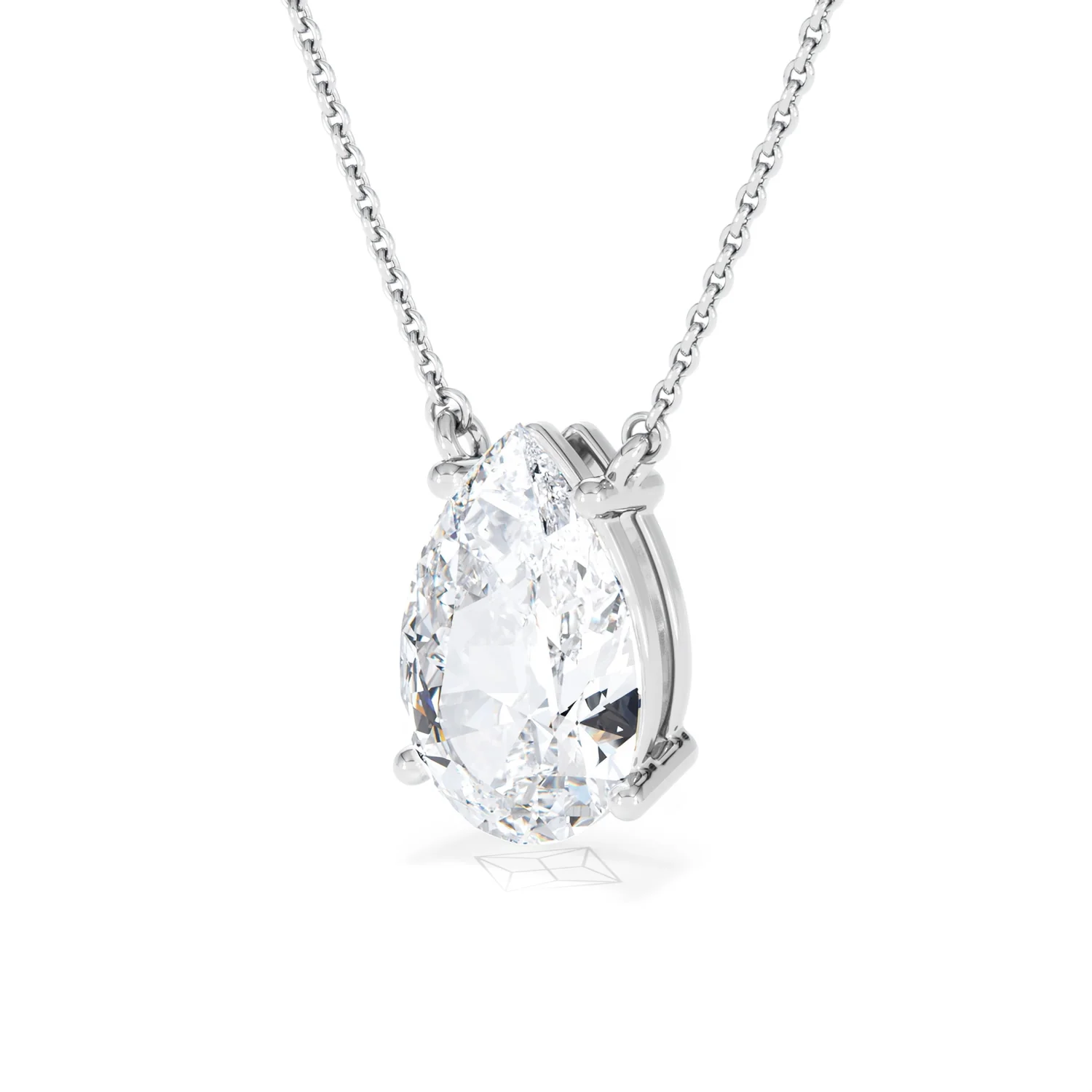 Wanderlust 3.00ct Floating Pear Cut Lab Diamond Necklaces in 9K White Gold - Image 82