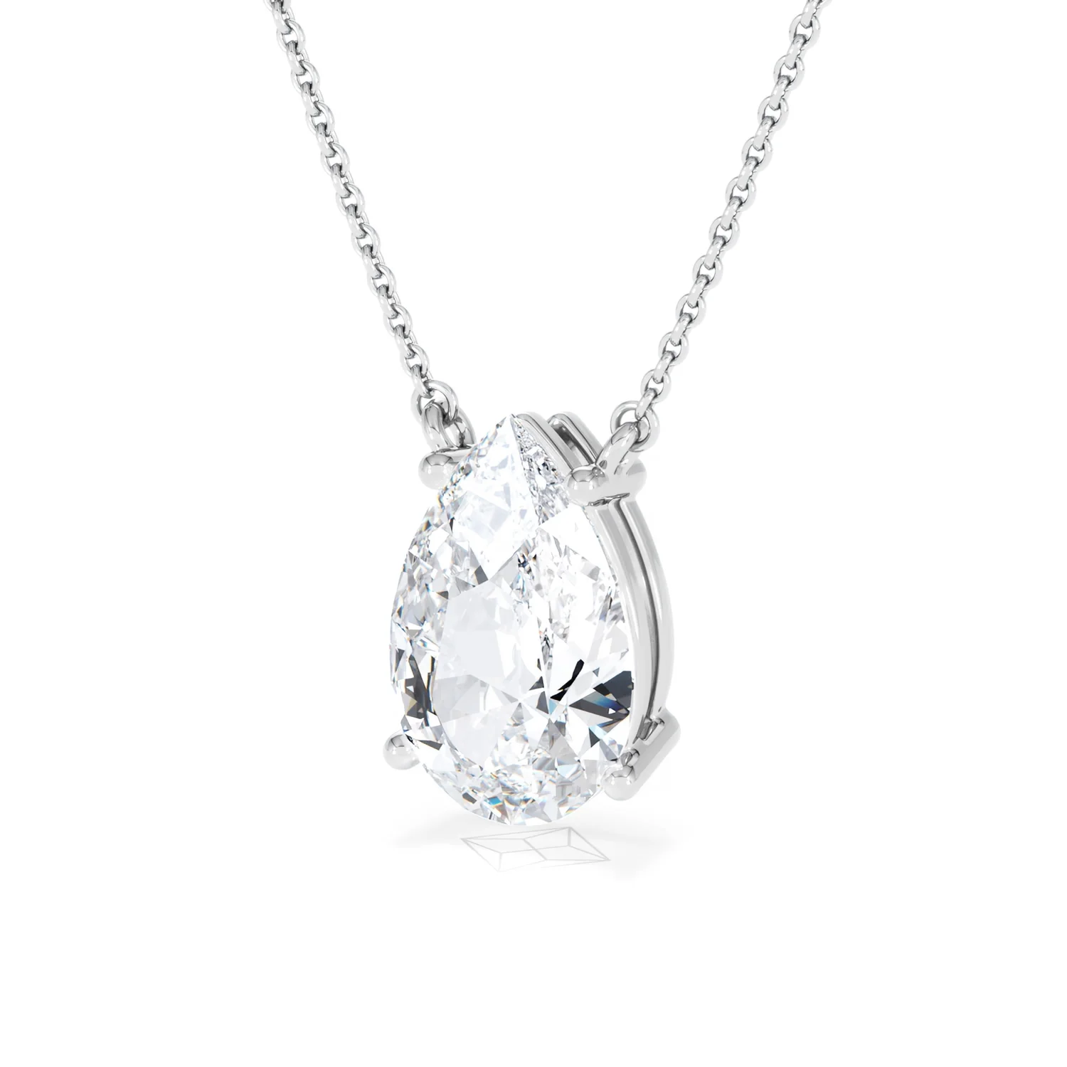 Wanderlust 3.00ct Floating Pear Cut Lab Diamond Necklaces in 9K White Gold - Image 83