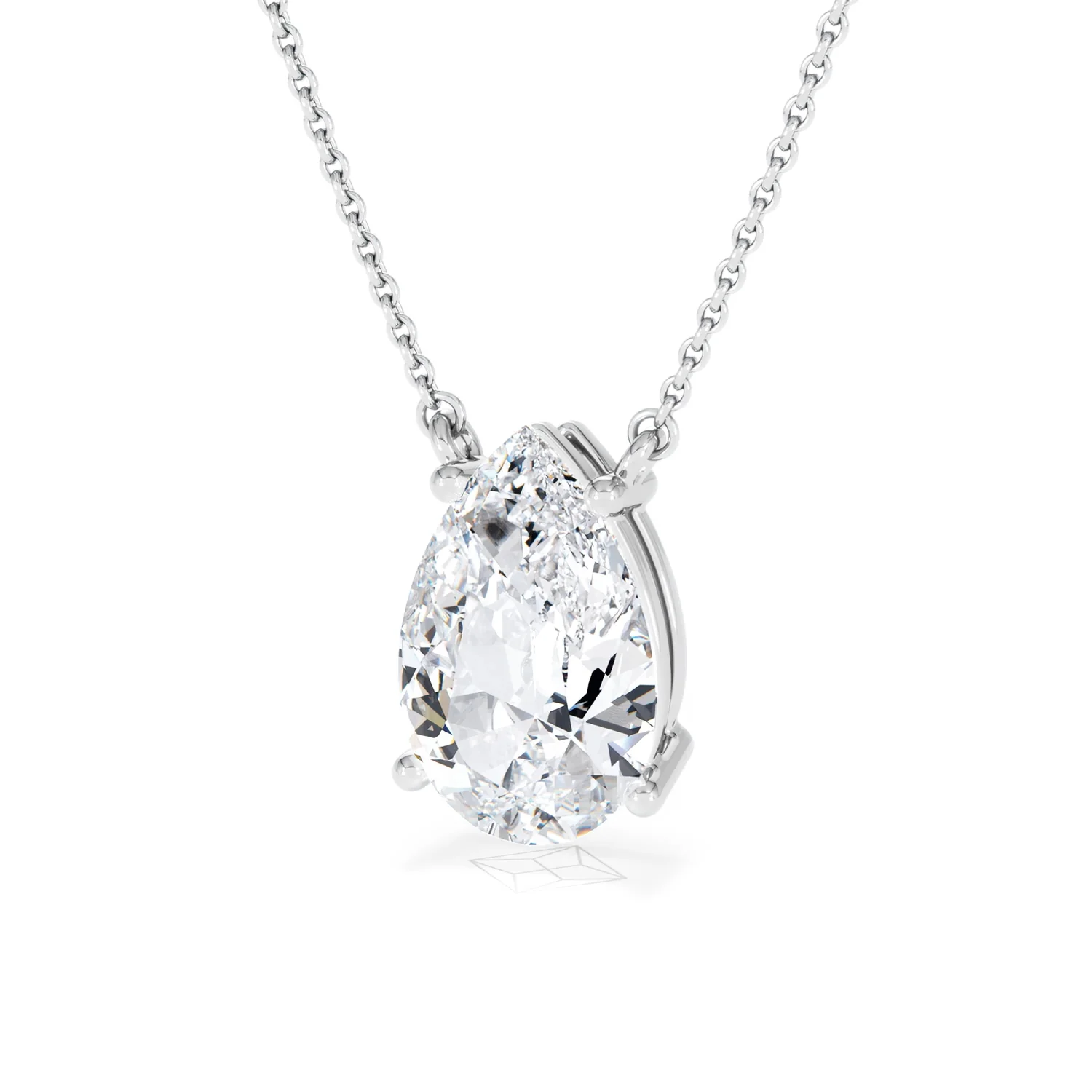 Wanderlust 3.00ct Floating Pear Cut Lab Diamond Necklaces in 9K White Gold - Image 84
