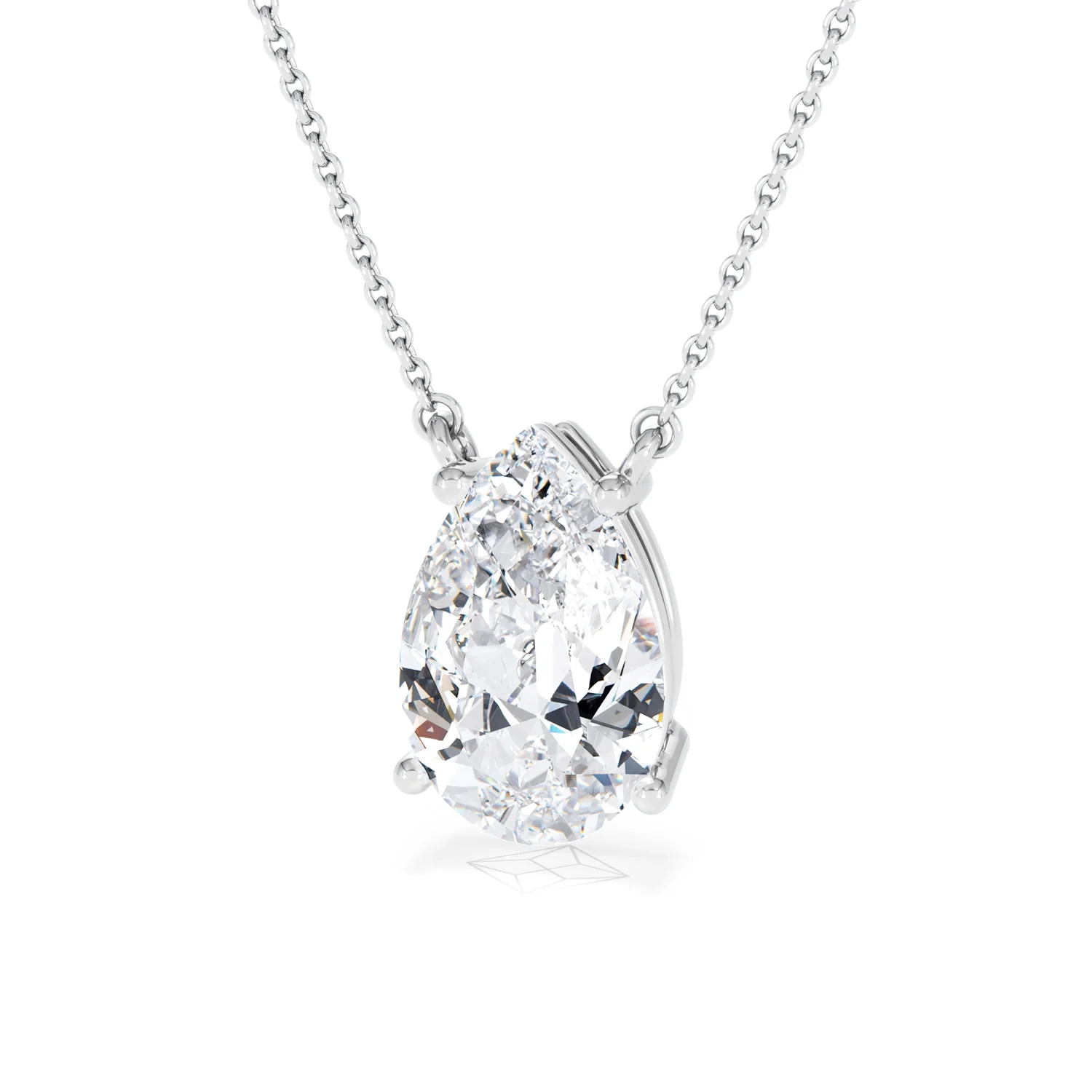 Wanderlust 3.00ct Floating Pear Cut Lab Diamond Necklaces in 9K White Gold - Image 85