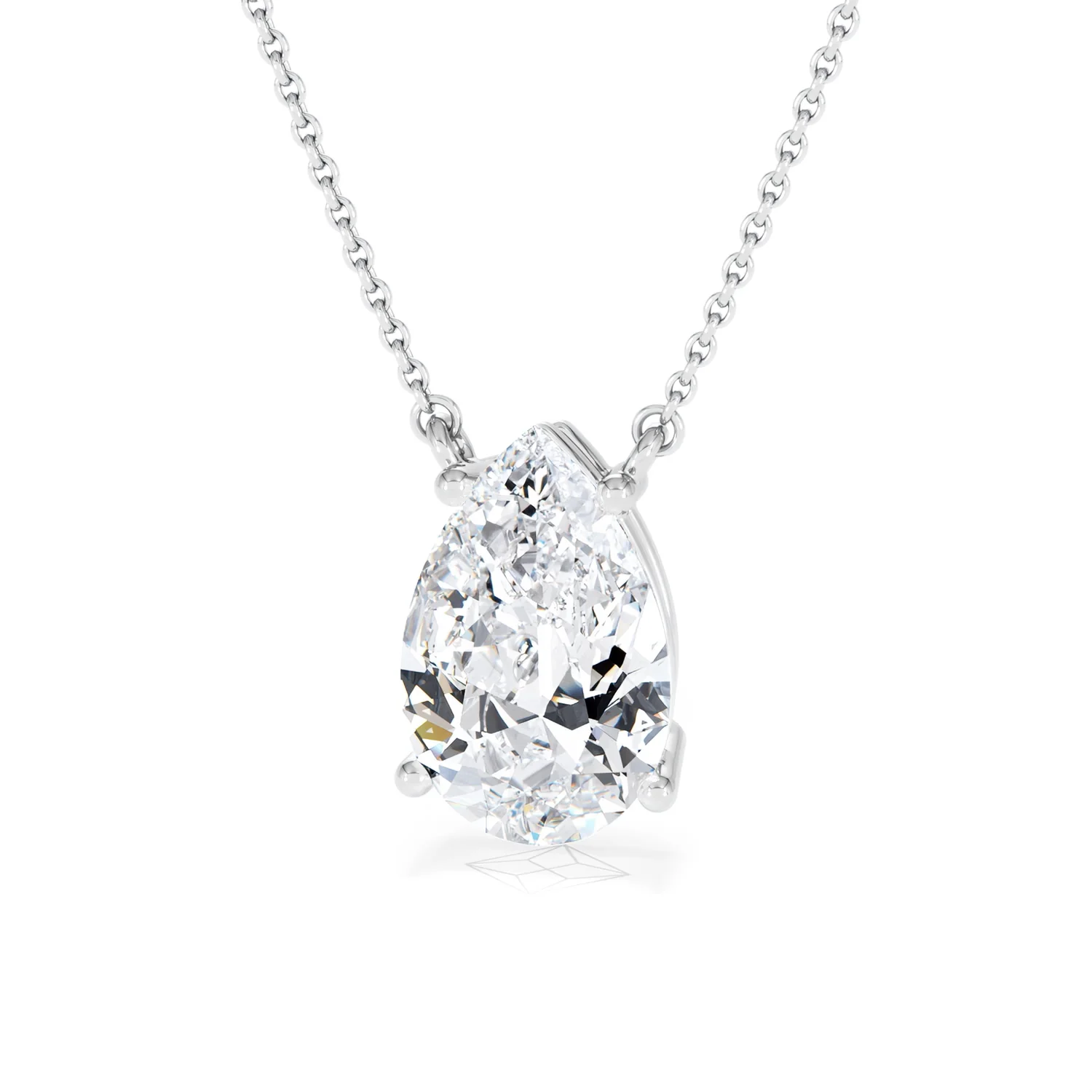Wanderlust 3.00ct Floating Pear Cut Lab Diamond Necklaces in 9K White Gold - Image 86