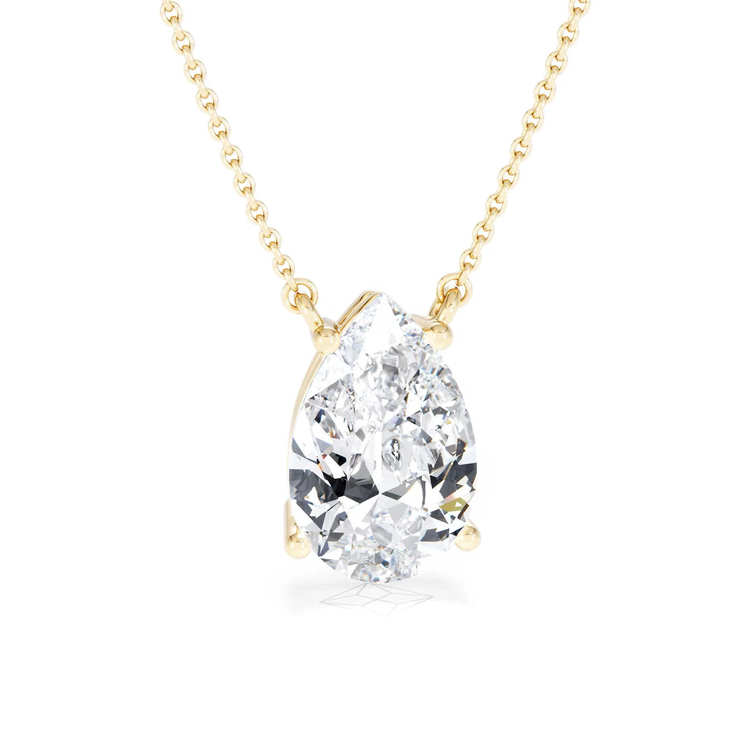 Wanderlust 3.00ct Floating Pear Cut Lab Diamond Necklaces in 9K Yellow Gold - Image 11