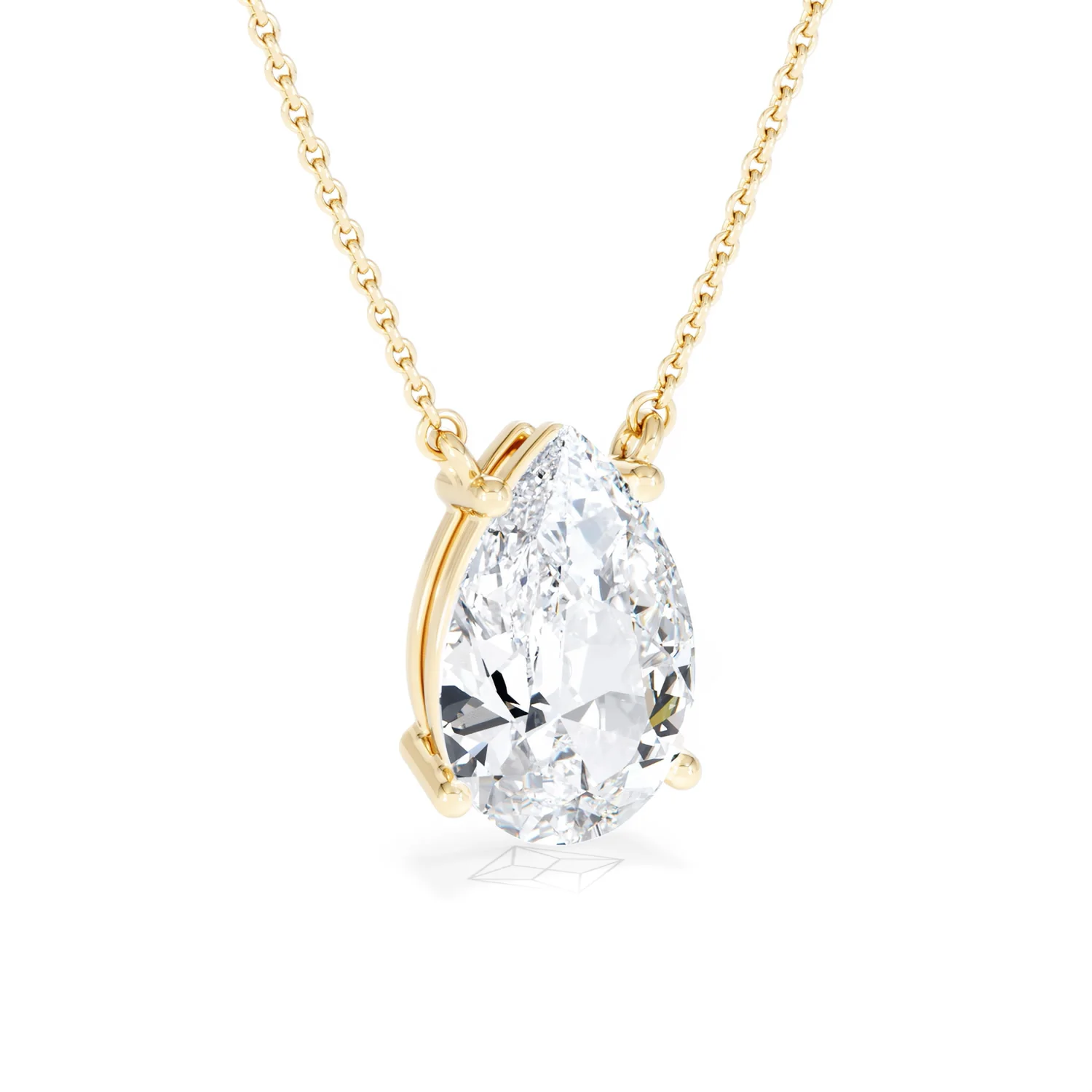 Wanderlust 3.00ct Floating Pear Cut Lab Diamond Necklaces in 9K Yellow Gold - Image 14