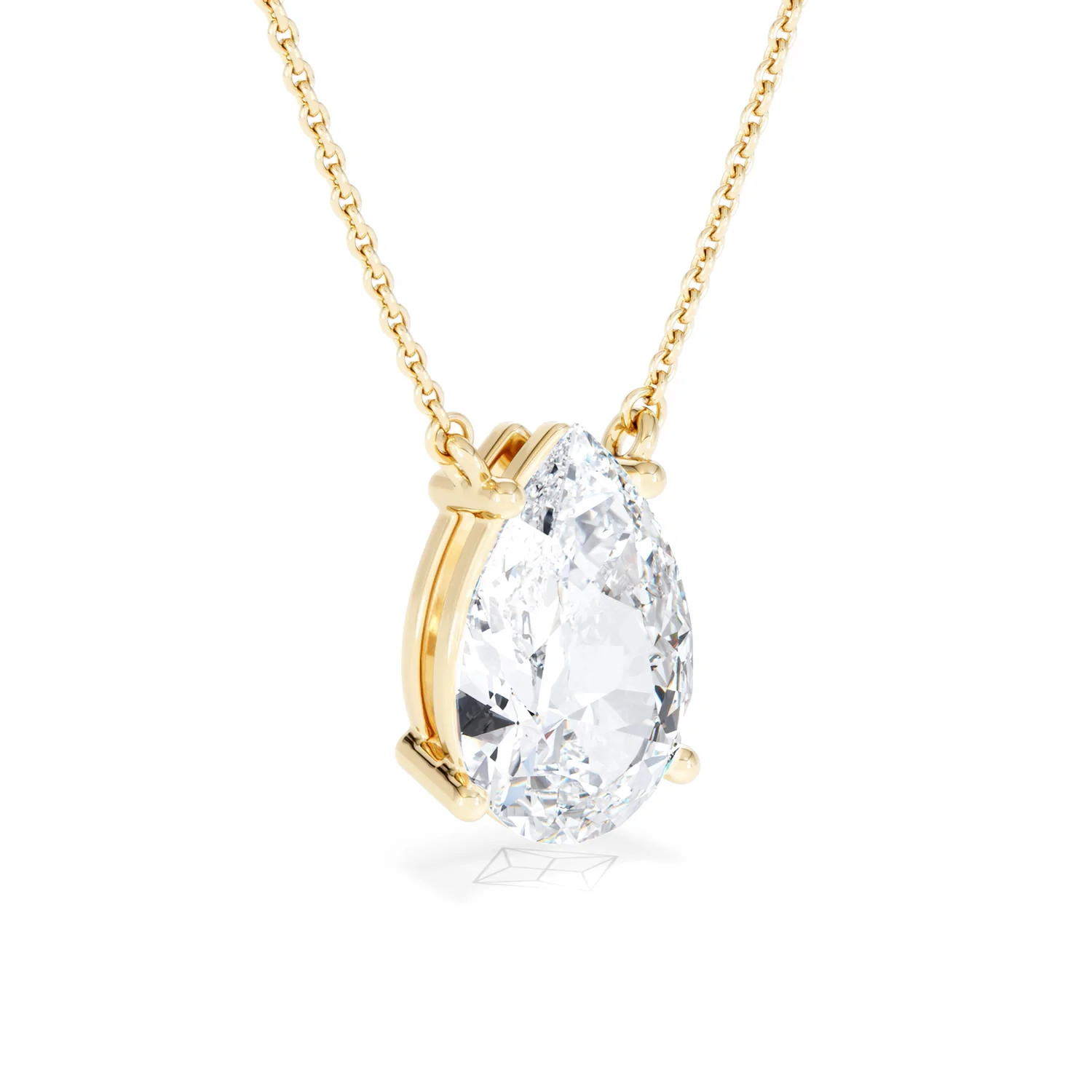 Wanderlust 3.00ct Floating Pear Cut Lab Diamond Necklaces in 9K Yellow Gold - Image 16