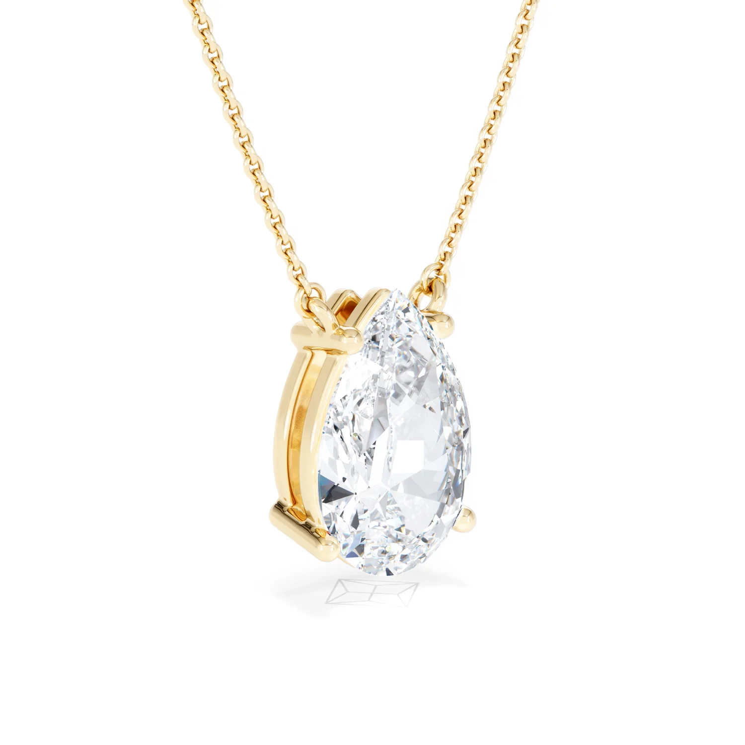 Wanderlust 3.00ct Floating Pear Cut Lab Diamond Necklaces in 9K Yellow Gold - Image 17