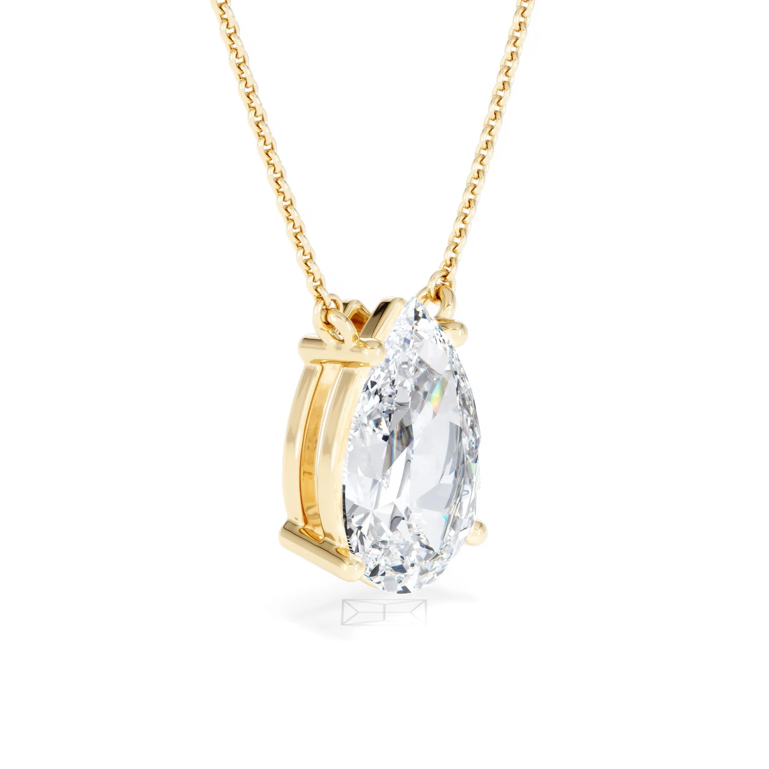 Wanderlust 3.00ct Floating Pear Cut Lab Diamond Necklaces in 9K Yellow Gold - Image 19