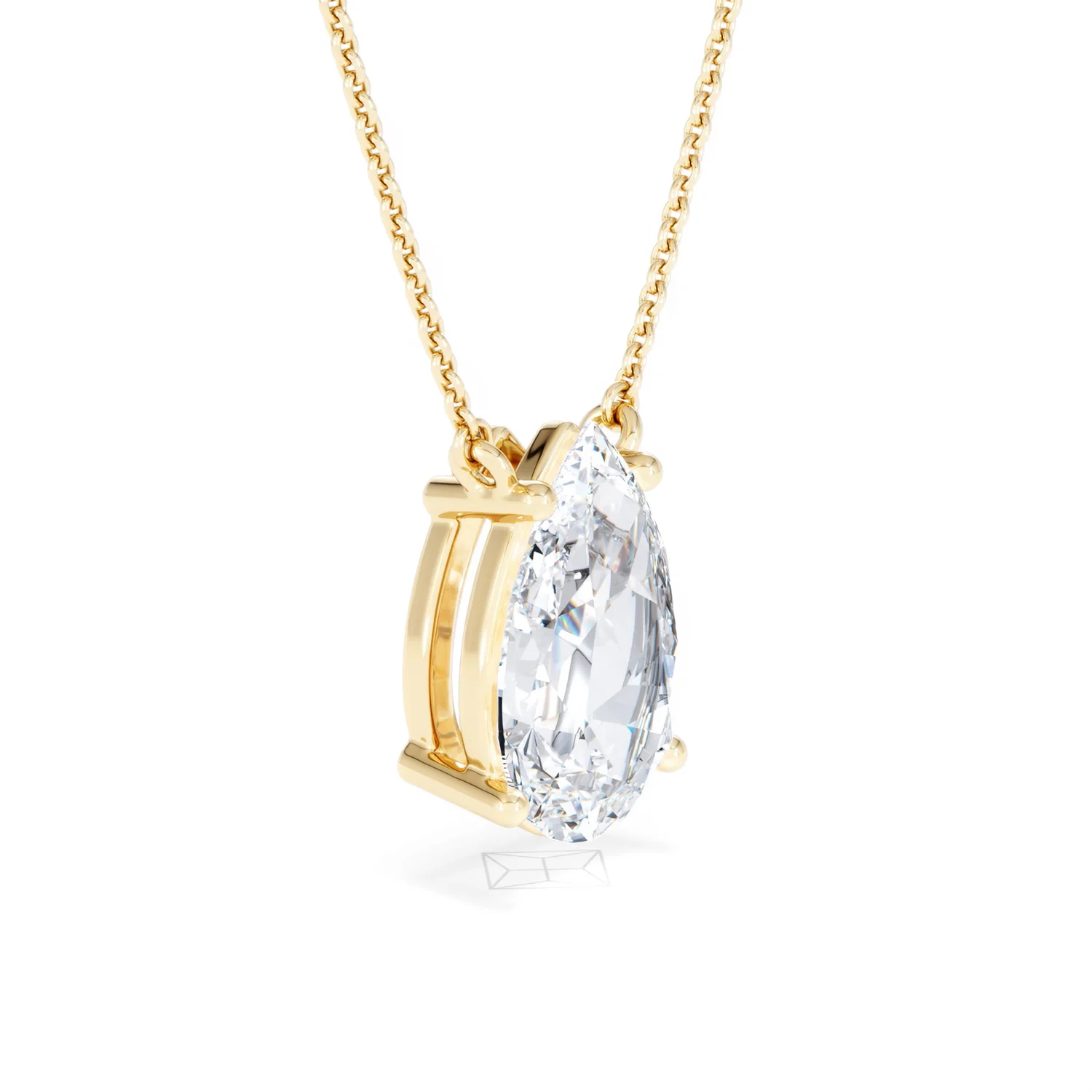 Wanderlust 3.00ct Floating Pear Cut Lab Diamond Necklaces in 9K Yellow Gold - Image 20