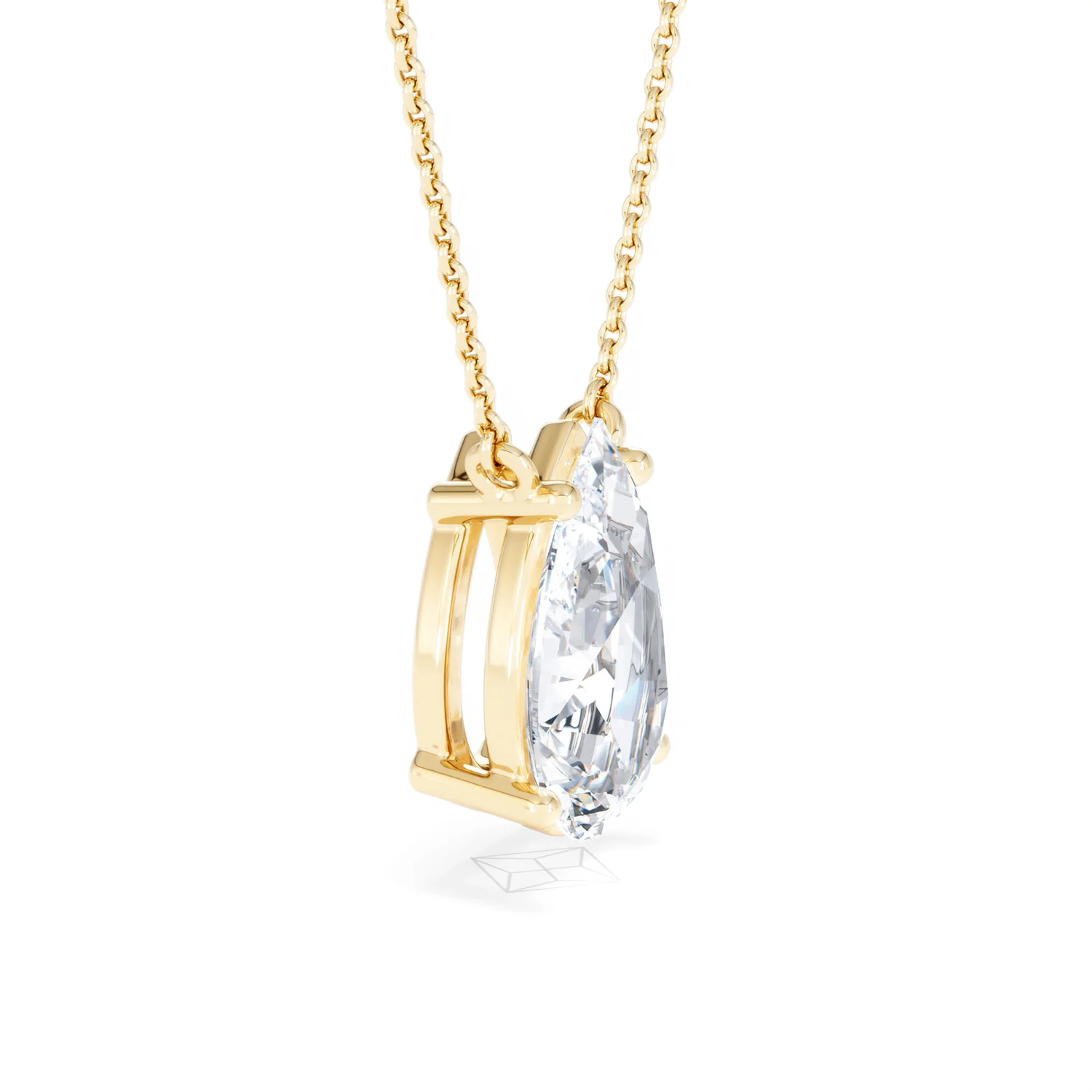 Wanderlust 3.00ct Floating Pear Cut Lab Diamond Necklaces in 9K Yellow Gold - Image 23
