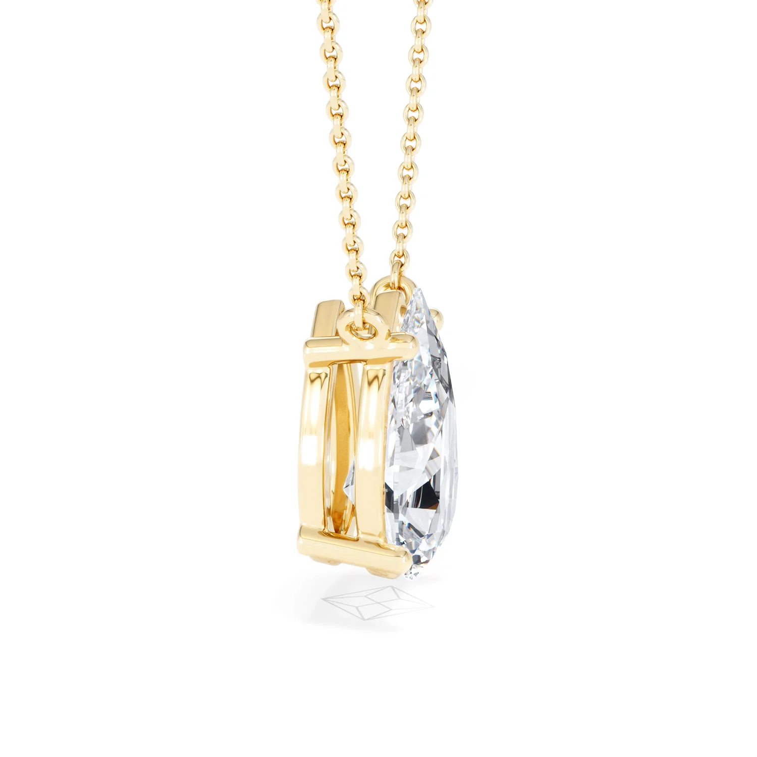 Wanderlust 3.00ct Floating Pear Cut Lab Diamond Necklaces in 9K Yellow Gold - Image 26