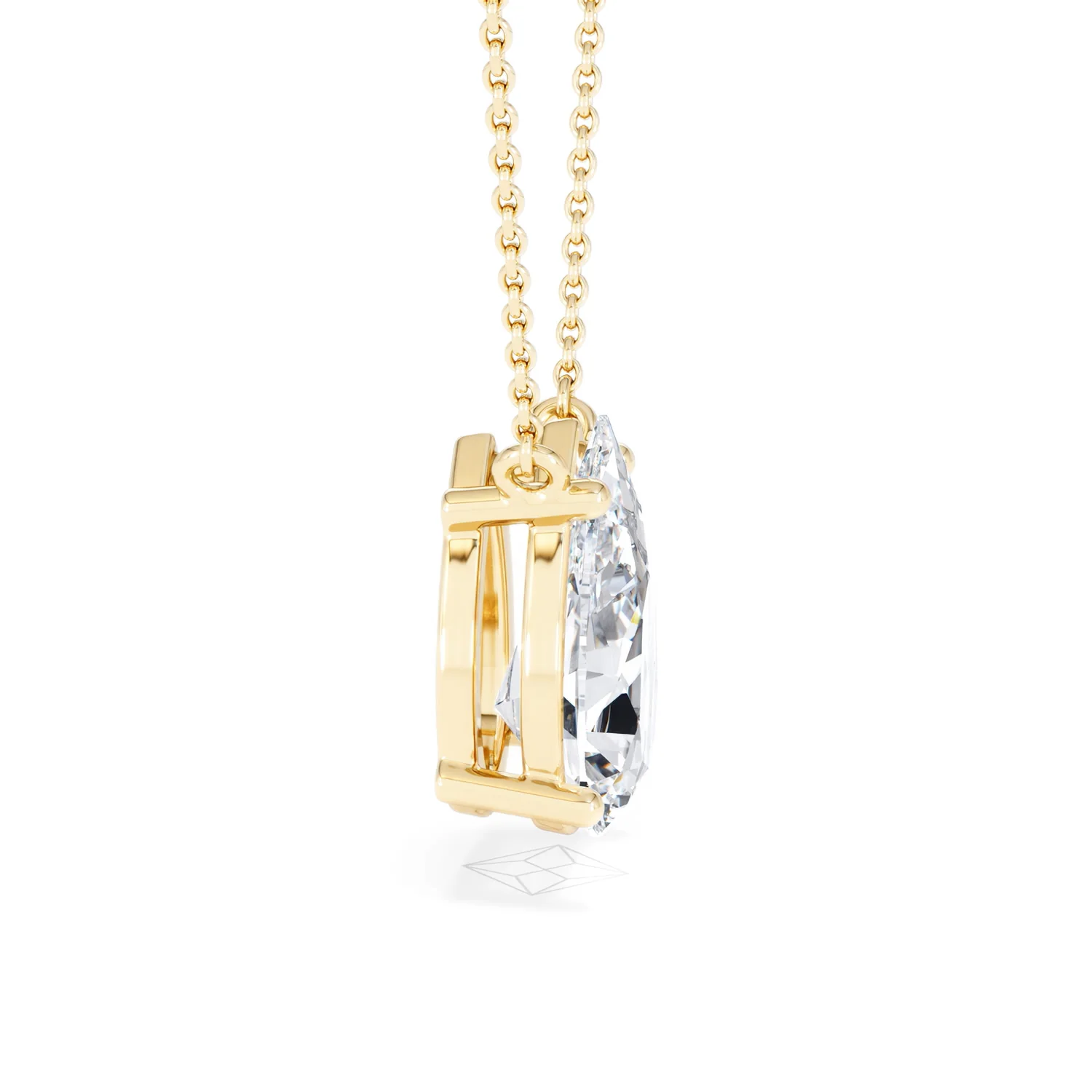Wanderlust 3.00ct Floating Pear Cut Lab Diamond Necklaces in 9K Yellow Gold - Image 27