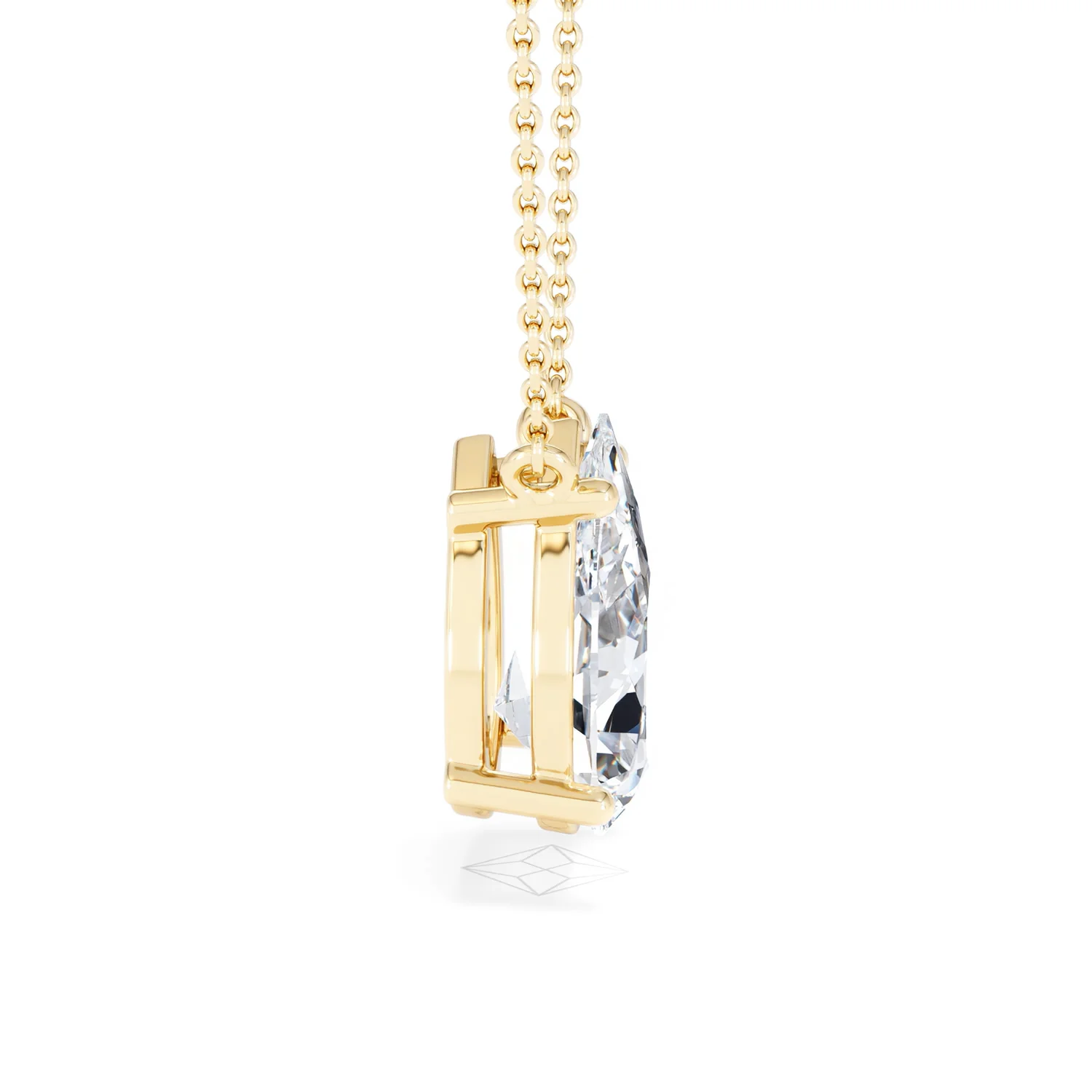 Wanderlust 3.00ct Floating Pear Cut Lab Diamond Necklaces in 9K Yellow Gold - Image 28
