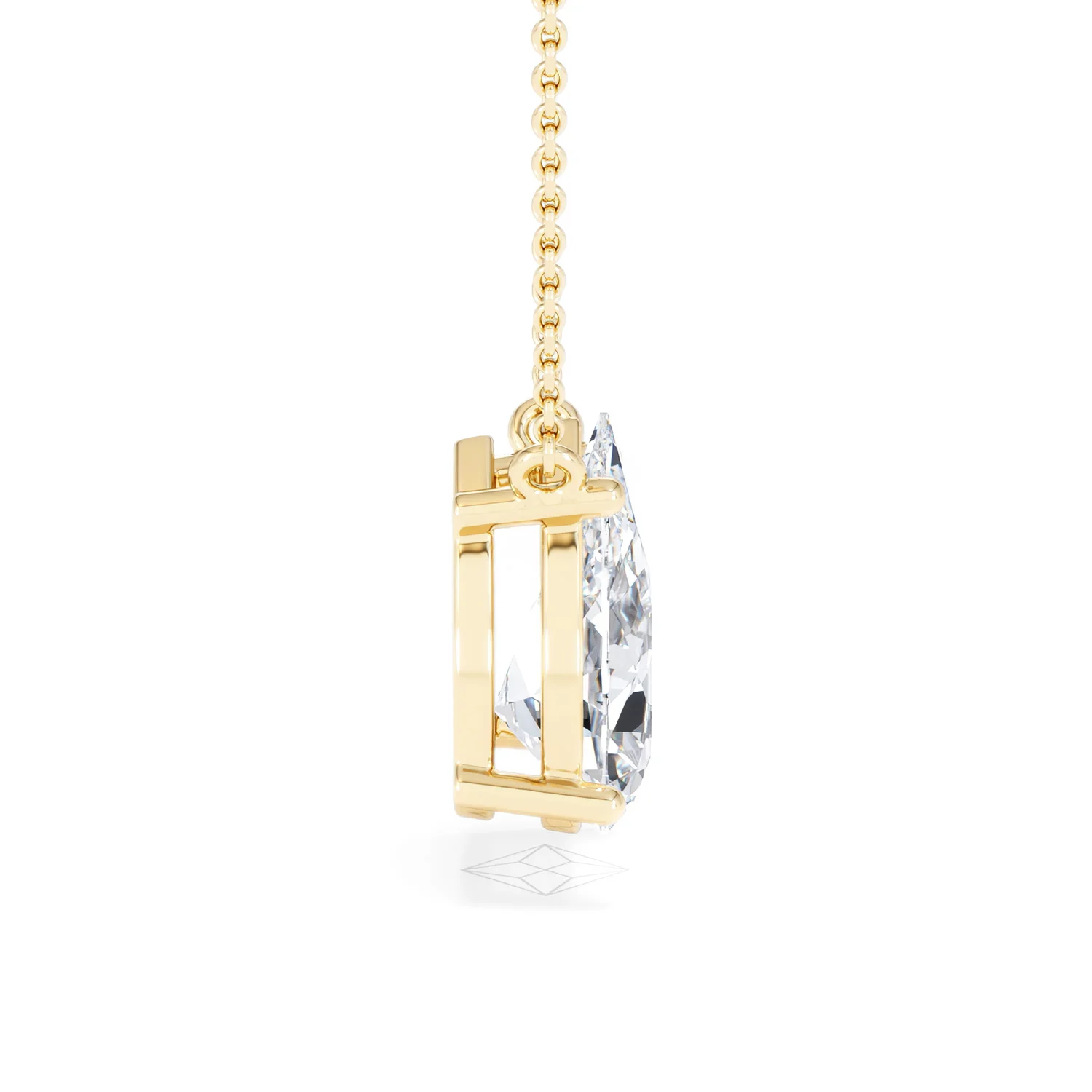 Wanderlust 3.00ct Floating Pear Cut Lab Diamond Necklaces in 9K Yellow Gold - Image 29