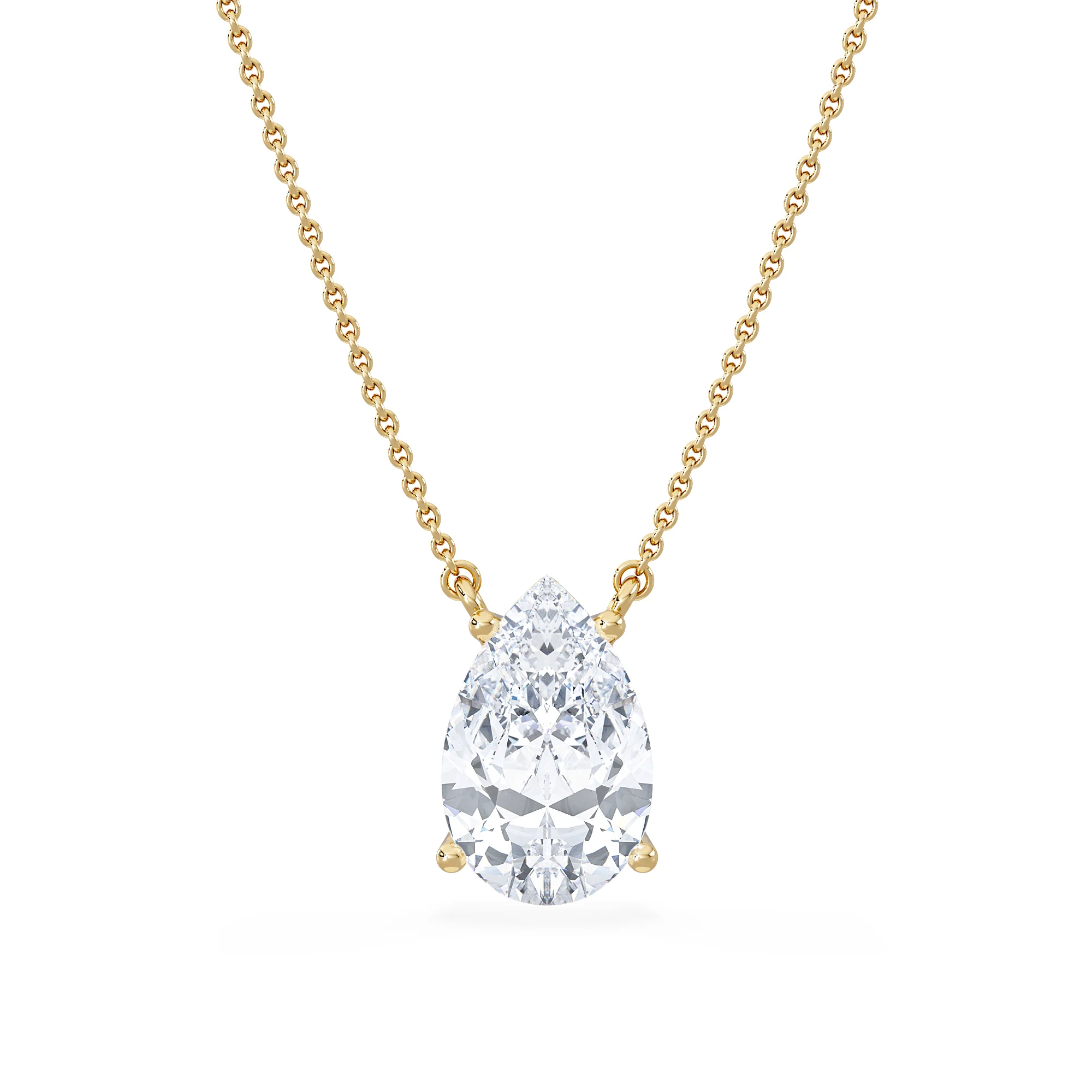 Wanderlust 3.00ct Floating Pear Cut Lab Diamond Necklaces in 9K Yellow Gold - Image 3