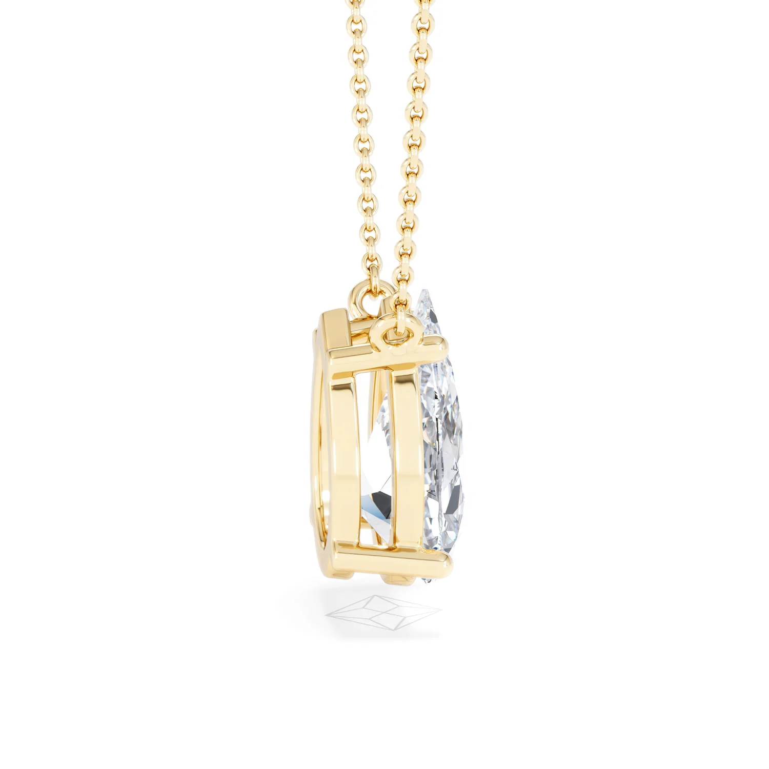 Wanderlust 3.00ct Floating Pear Cut Lab Diamond Necklaces in 9K Yellow Gold - Image 31