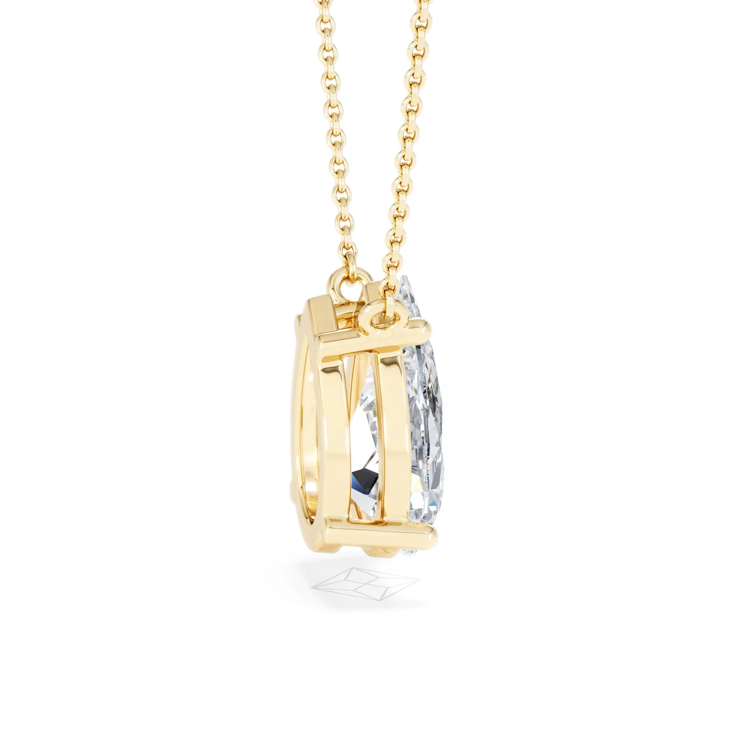 Wanderlust 3.00ct Floating Pear Cut Lab Diamond Necklaces in 9K Yellow Gold - Image 32
