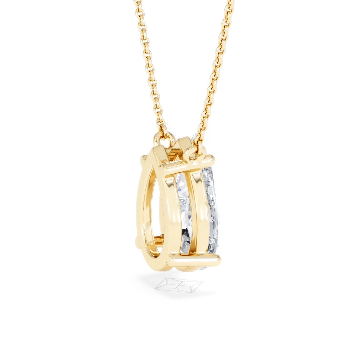 Wanderlust 3.00ct Floating Pear Cut Lab Diamond Necklaces in 9K Yellow Gold - Image 35
