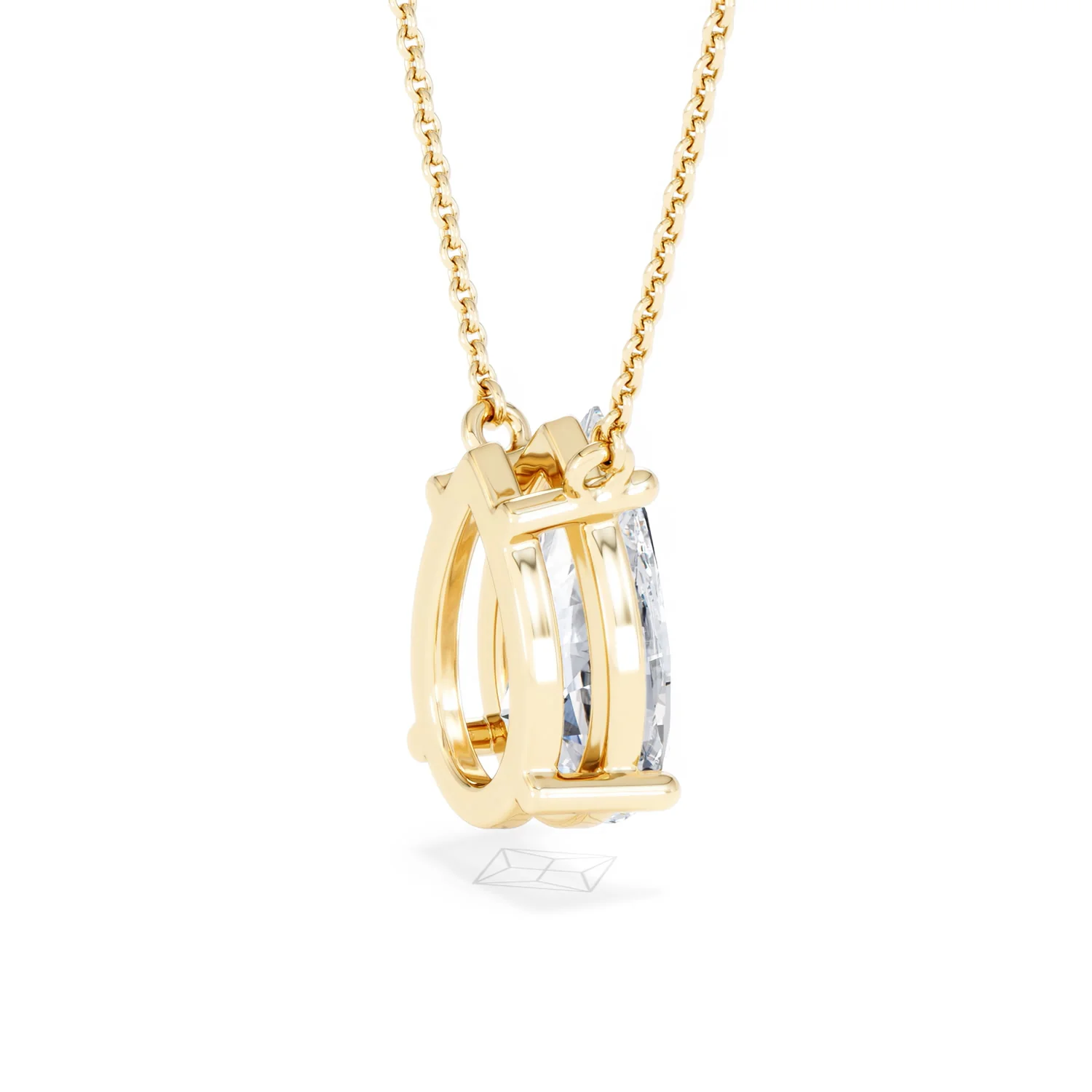 Wanderlust 3.00ct Floating Pear Cut Lab Diamond Necklaces in 9K Yellow Gold - Image 36