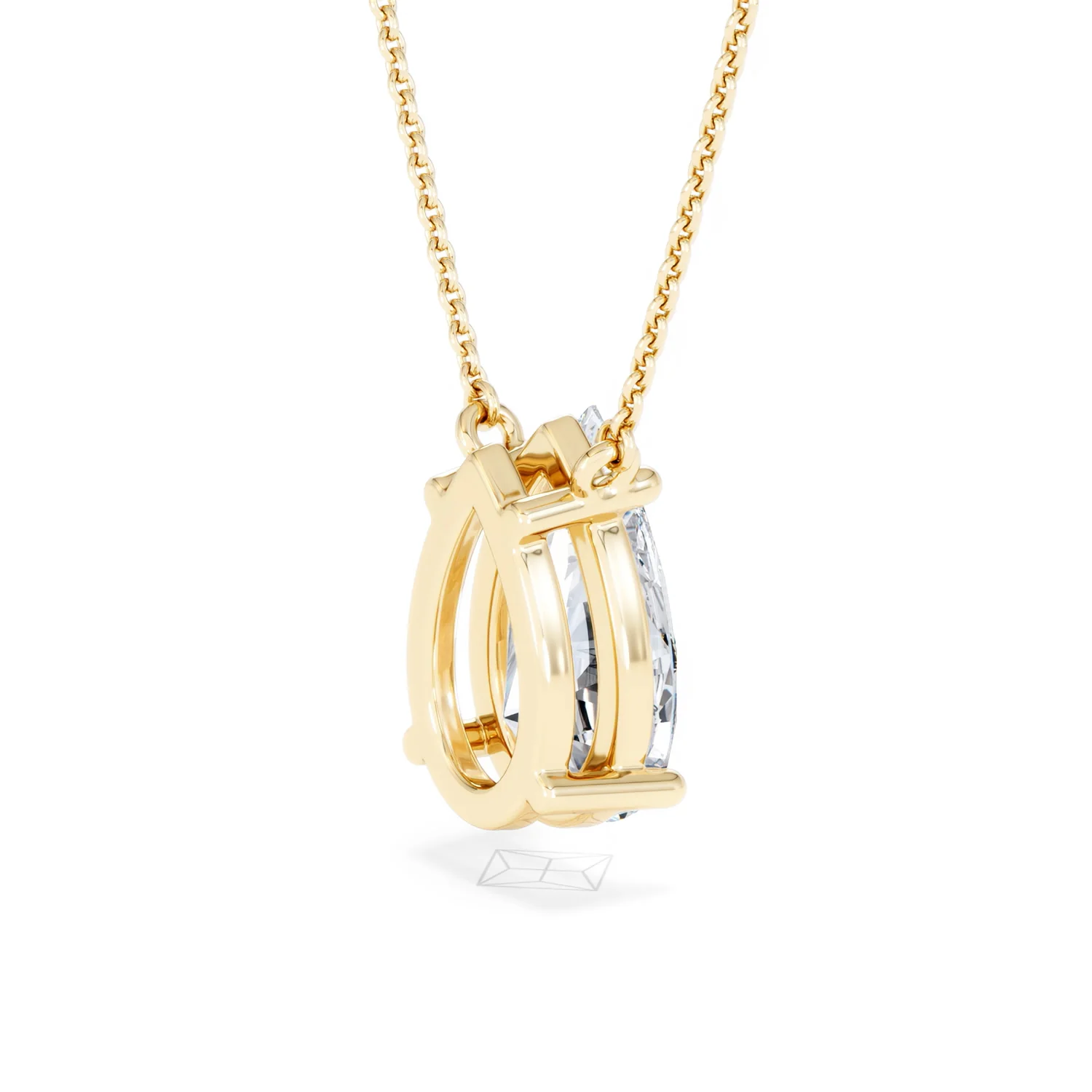 Wanderlust 3.00ct Floating Pear Cut Lab Diamond Necklaces in 9K Yellow Gold - Image 37