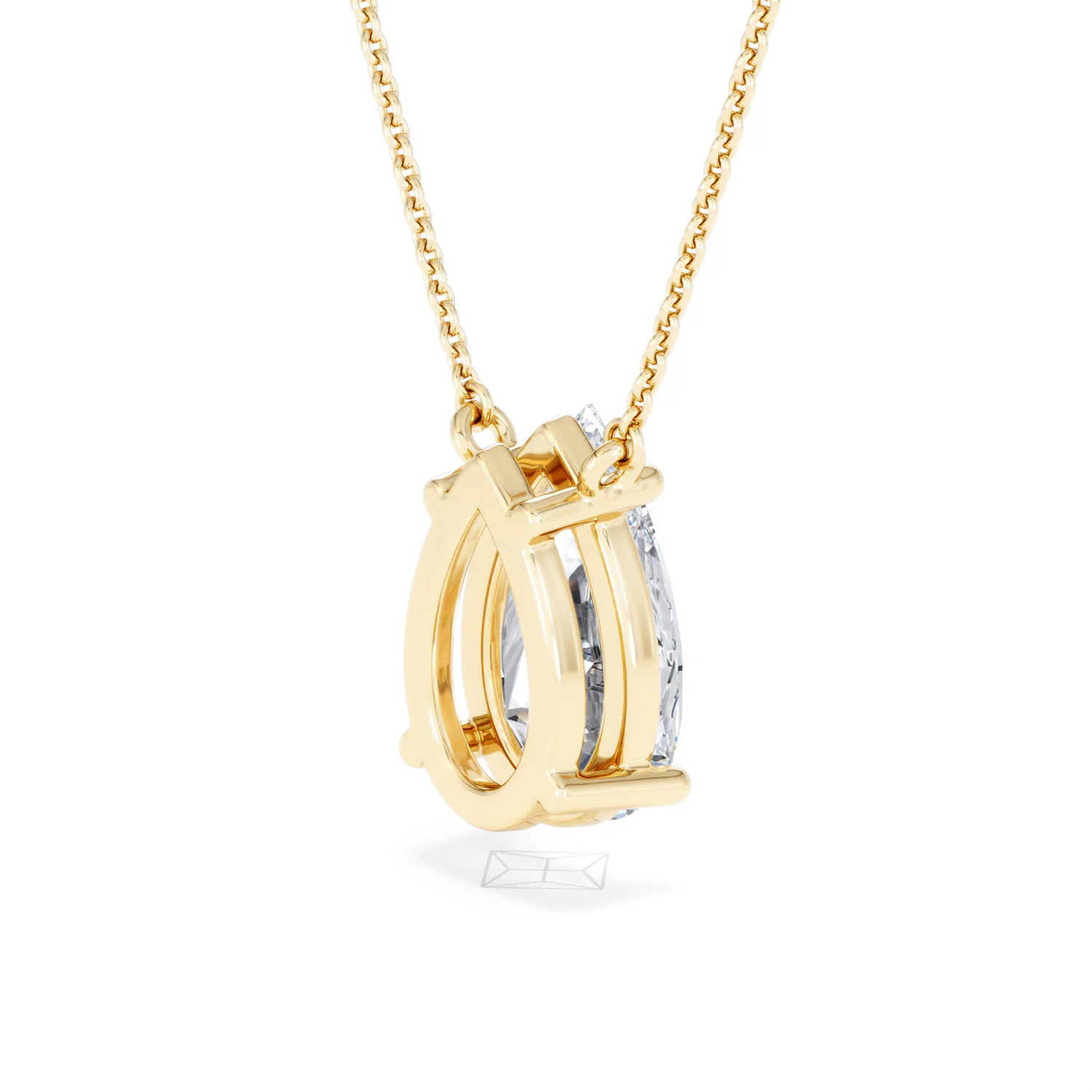 Wanderlust 3.00ct Floating Pear Cut Lab Diamond Necklaces in 9K Yellow Gold - Image 38