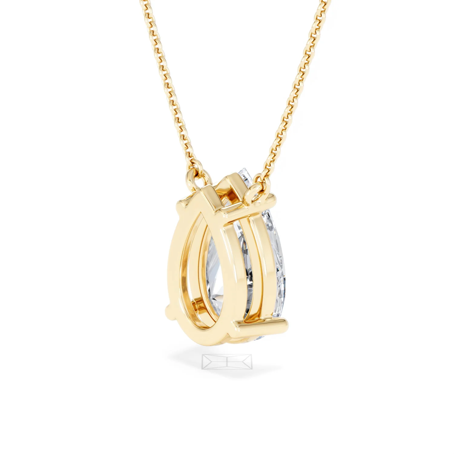 Wanderlust 3.00ct Floating Pear Cut Lab Diamond Necklaces in 9K Yellow Gold - Image 39