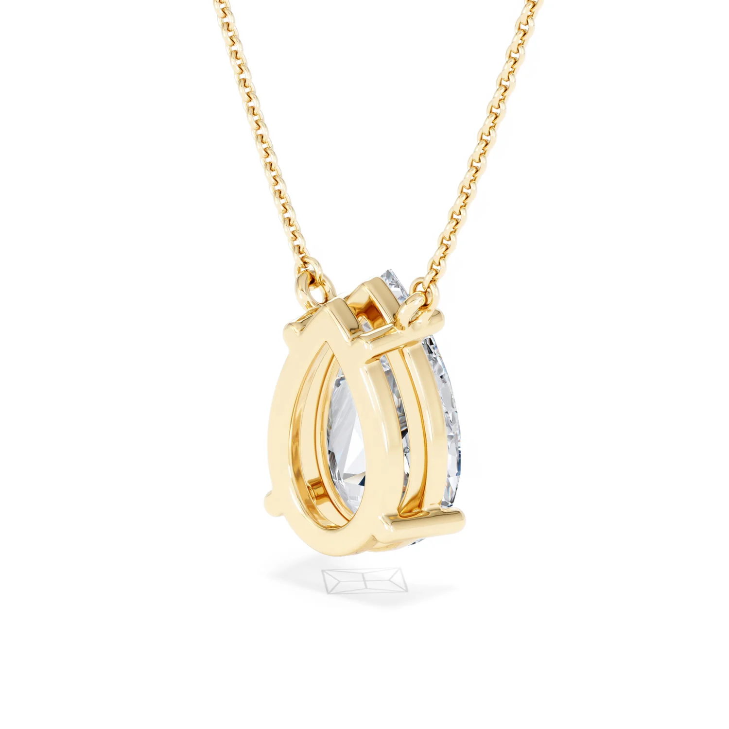 Wanderlust 3.00ct Floating Pear Cut Lab Diamond Necklaces in 9K Yellow Gold - Image 40