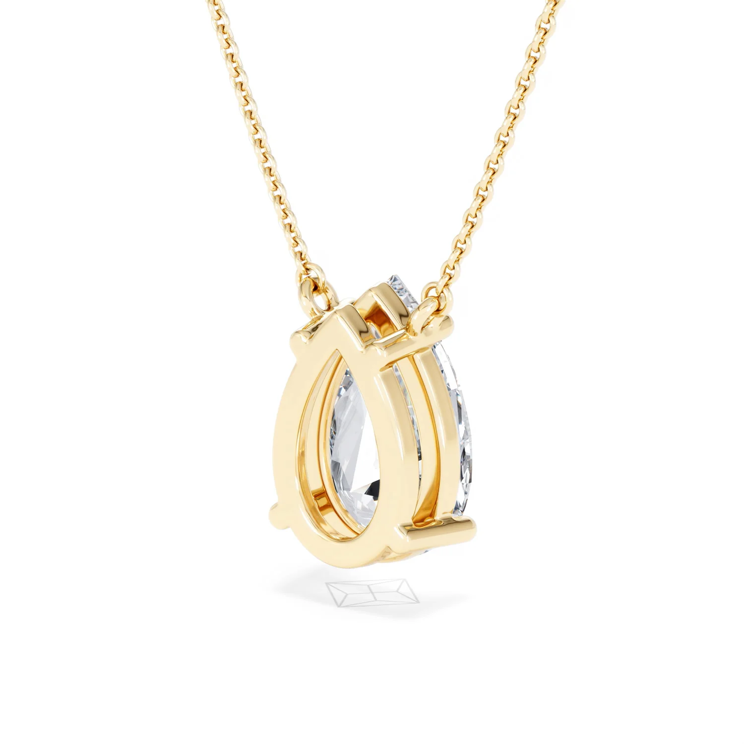 Wanderlust 3.00ct Floating Pear Cut Lab Diamond Necklaces in 9K Yellow Gold - Image 41