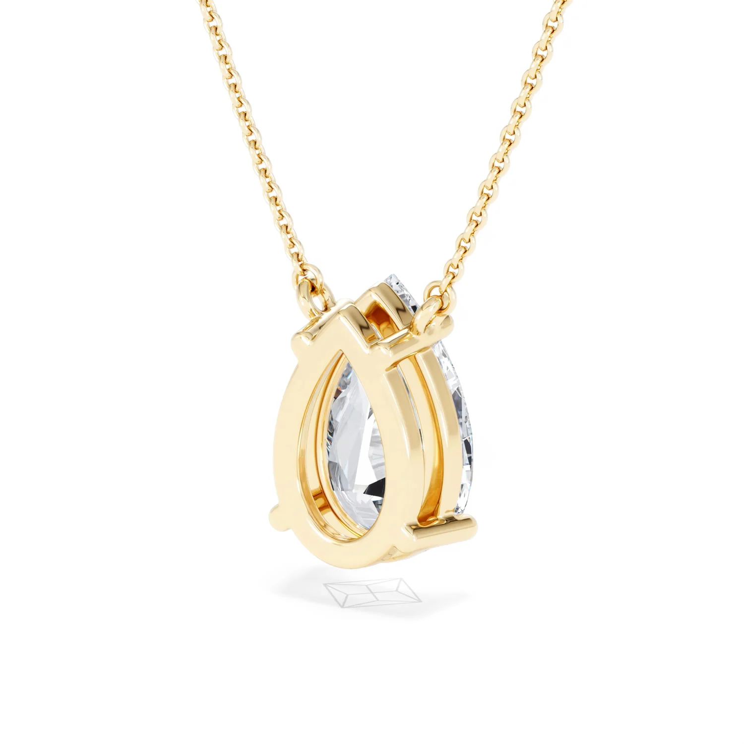 Wanderlust 3.00ct Floating Pear Cut Lab Diamond Necklaces in 9K Yellow Gold - Image 42